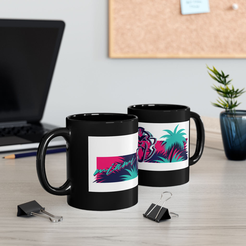 Max Verstappen Unleash The Lion Miami Palms Black Mug (11oz, 15oz)