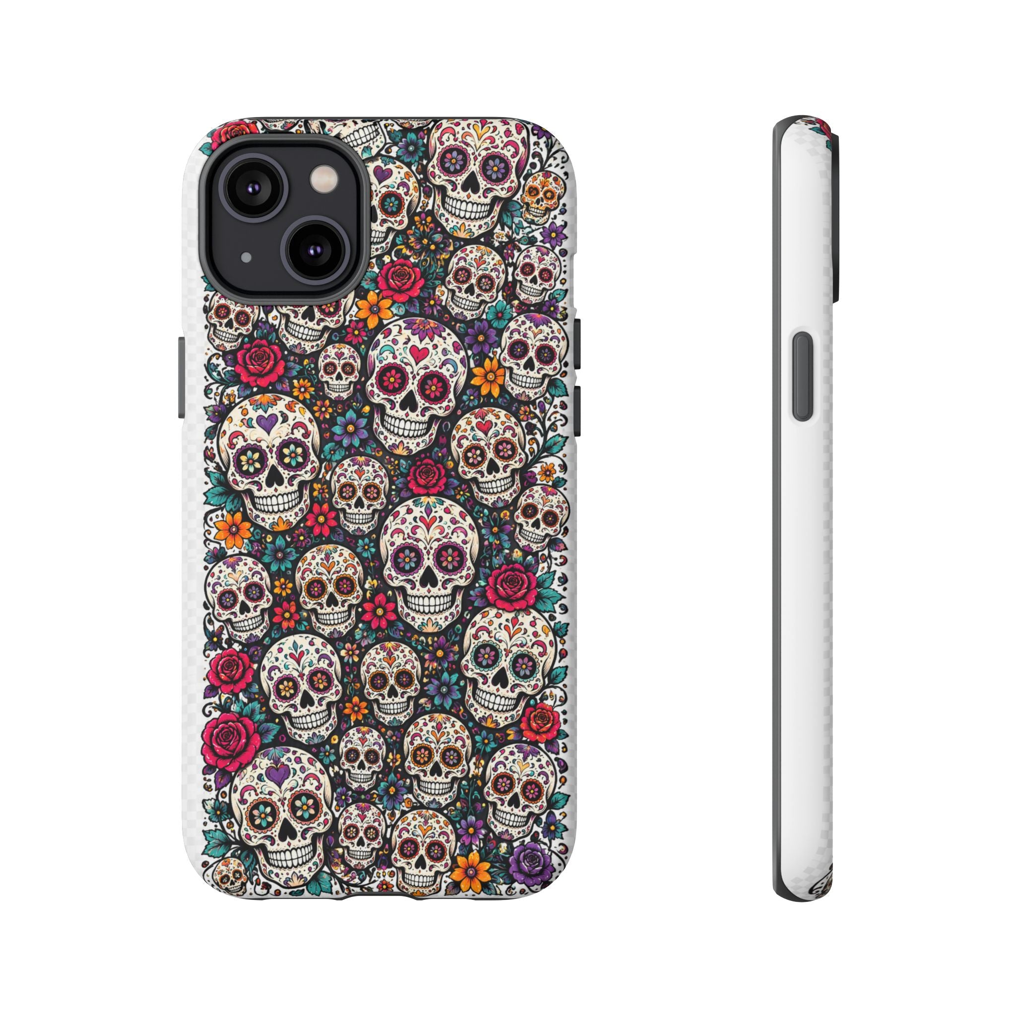 Sugar Skull Tough Phone Case — Floral Day of the Dead Protective Cover