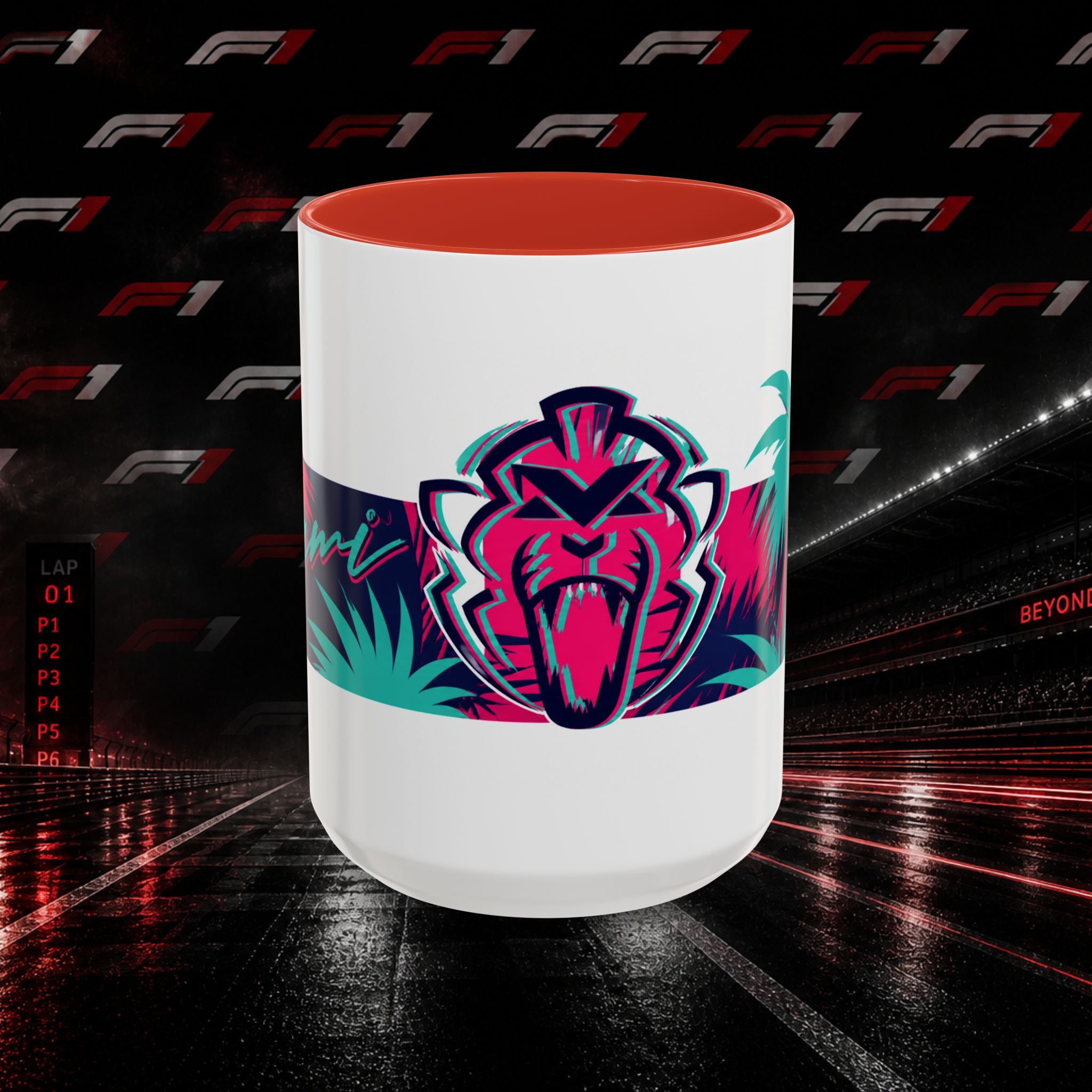 Verstappen Tropical Viper Accent Coffee Mug — Neon Palm Beach Design