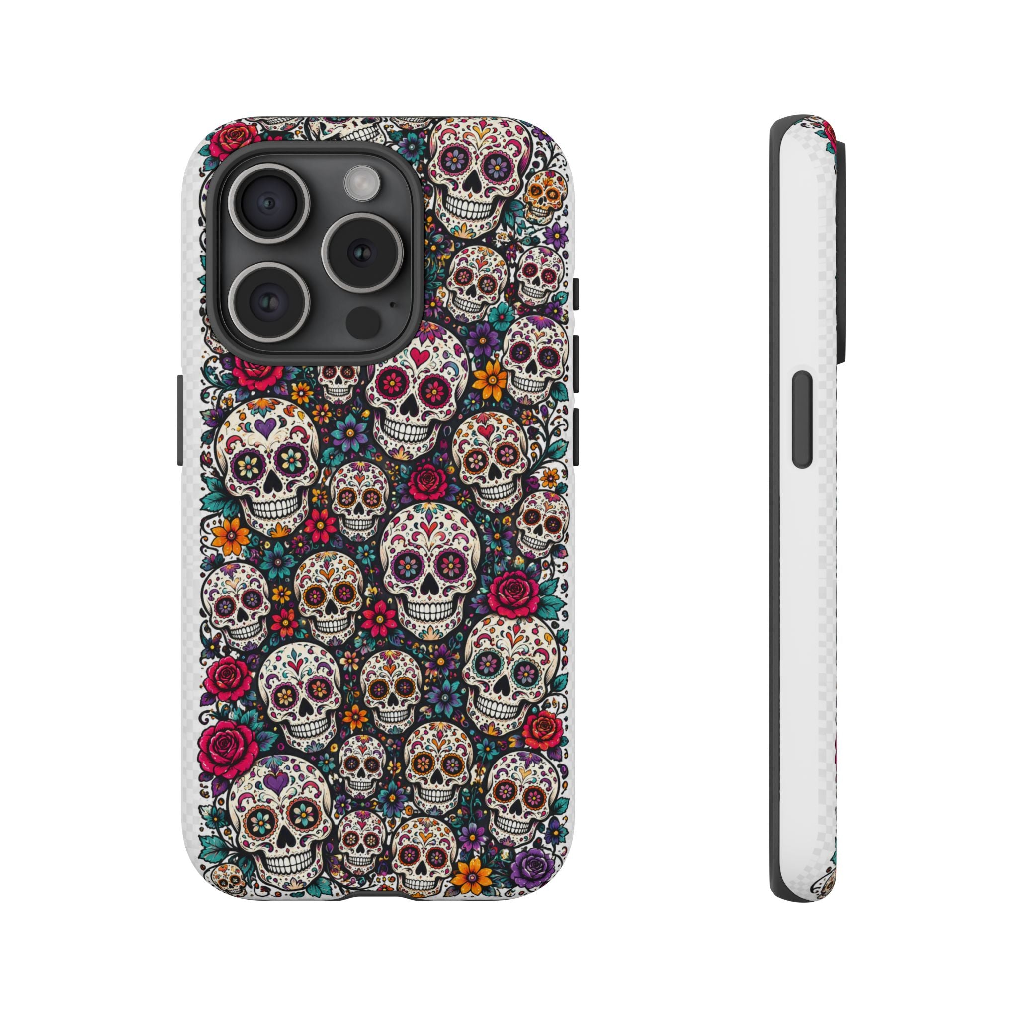 Sugar Skull Tough Phone Case — Floral Day of the Dead Protective Cover