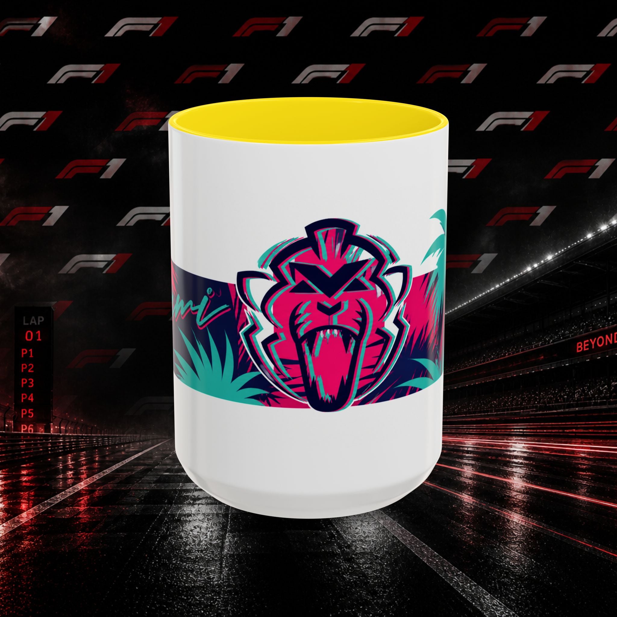 Verstappen Tropical Viper Accent Coffee Mug — Neon Palm Beach Design
