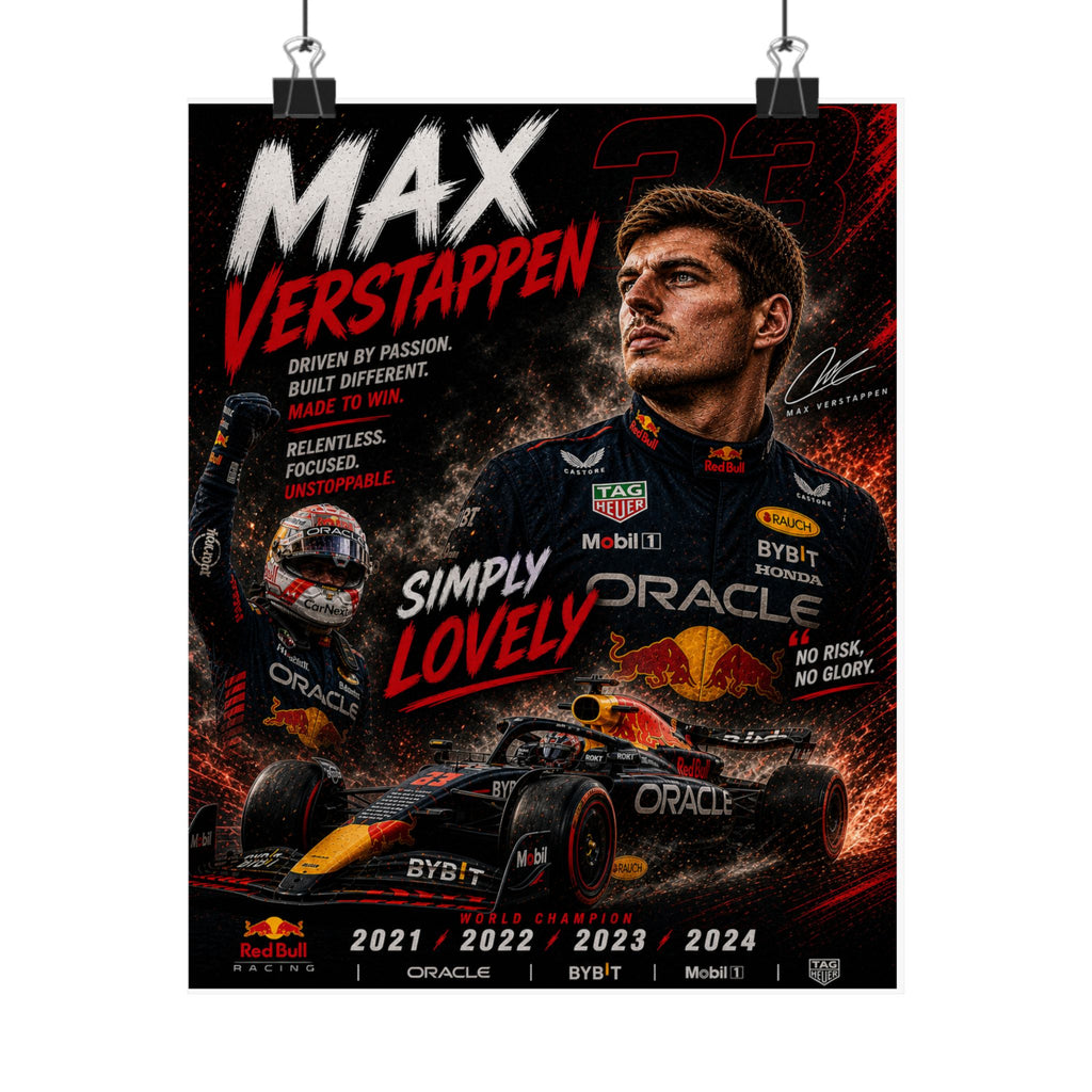 Max Verstappen Matte Poster — Vertical Racing Print