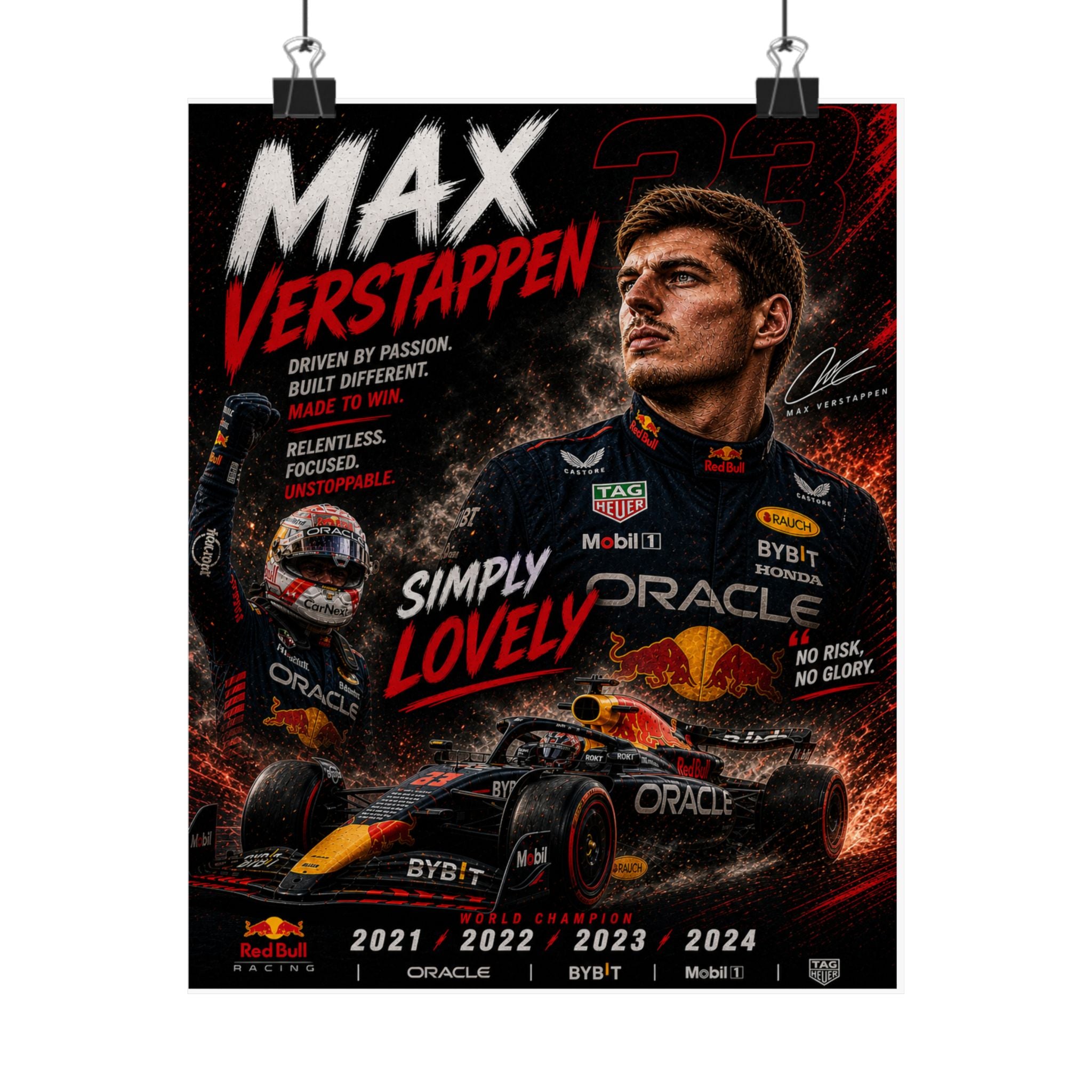 Max Verstappen Matte Poster — Vertical Racing Print