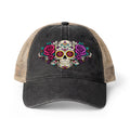 Sugar Skull Women's Washed Mesh Back Cap