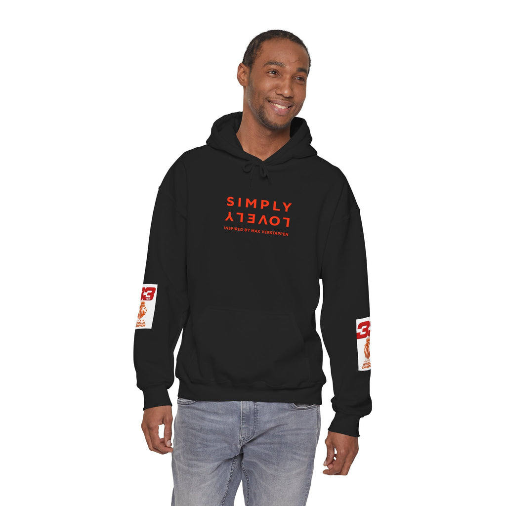 Hoodie - "SIMPLY LOVELY" Graphic Hoodie with Red Tiger Logo