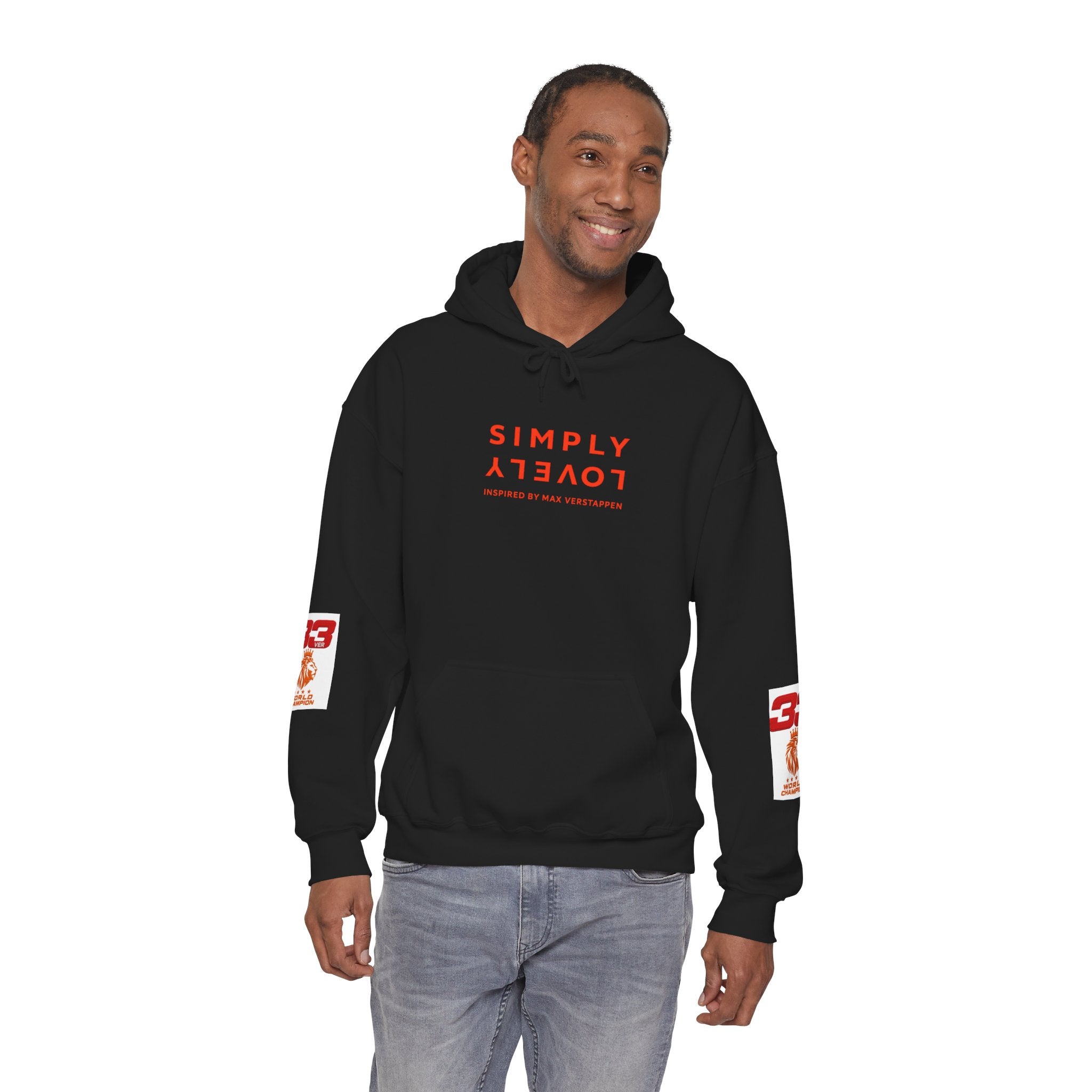 Hoodie - "SIMPLY LOVELY" Graphic Hoodie with Red Tiger Logo