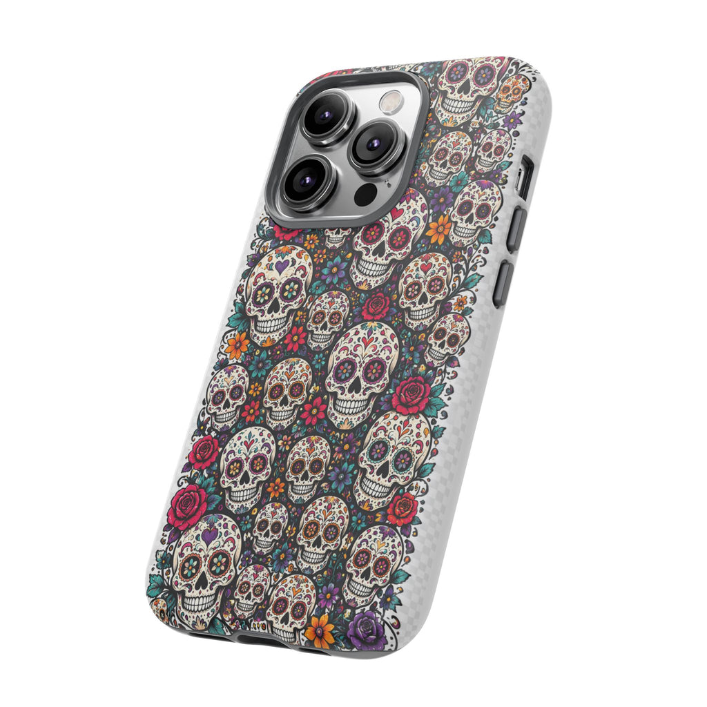 Sugar Skull Tough Phone Case — Floral Day of the Dead Protective Cover