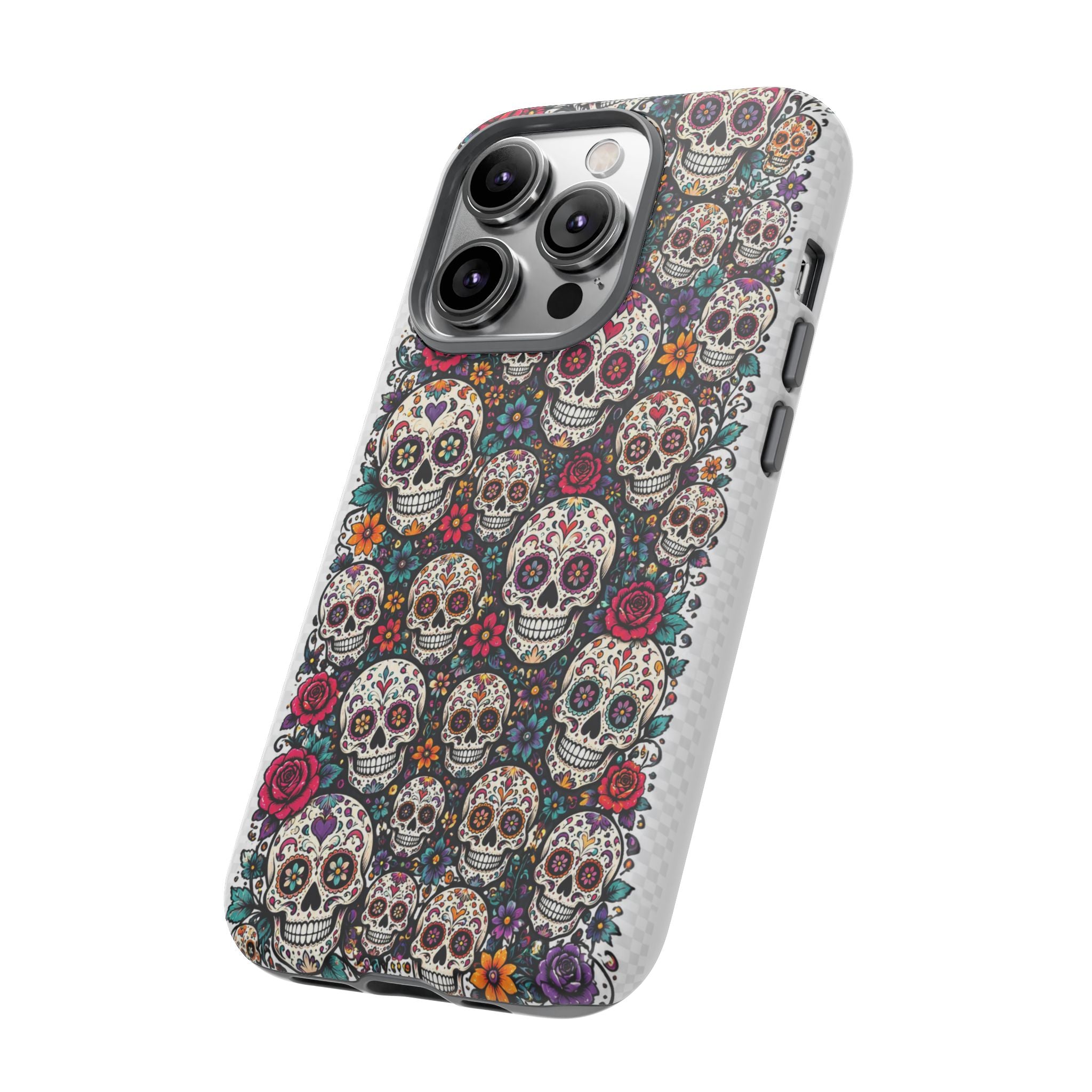 Sugar Skull Tough Phone Case — Floral Day of the Dead Protective Cover