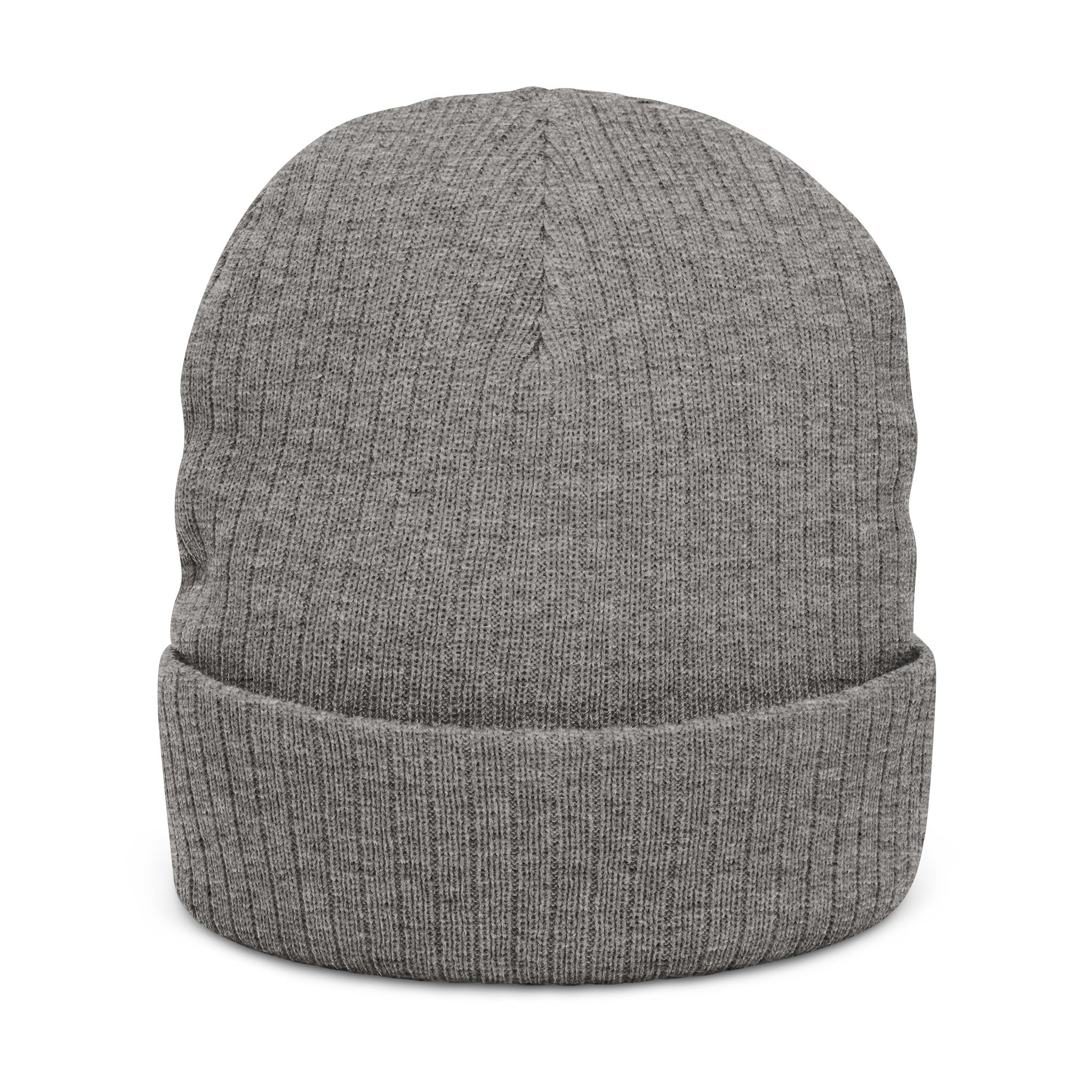 Embroidered Ribbed Beanie — 'SIMPLY LOVELY' Orange Logo Knit Hat
