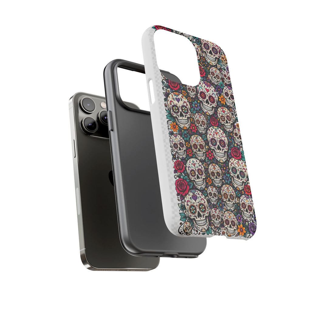 Sugar Skull Tough Phone Case — Floral Day of the Dead Protective Cover
