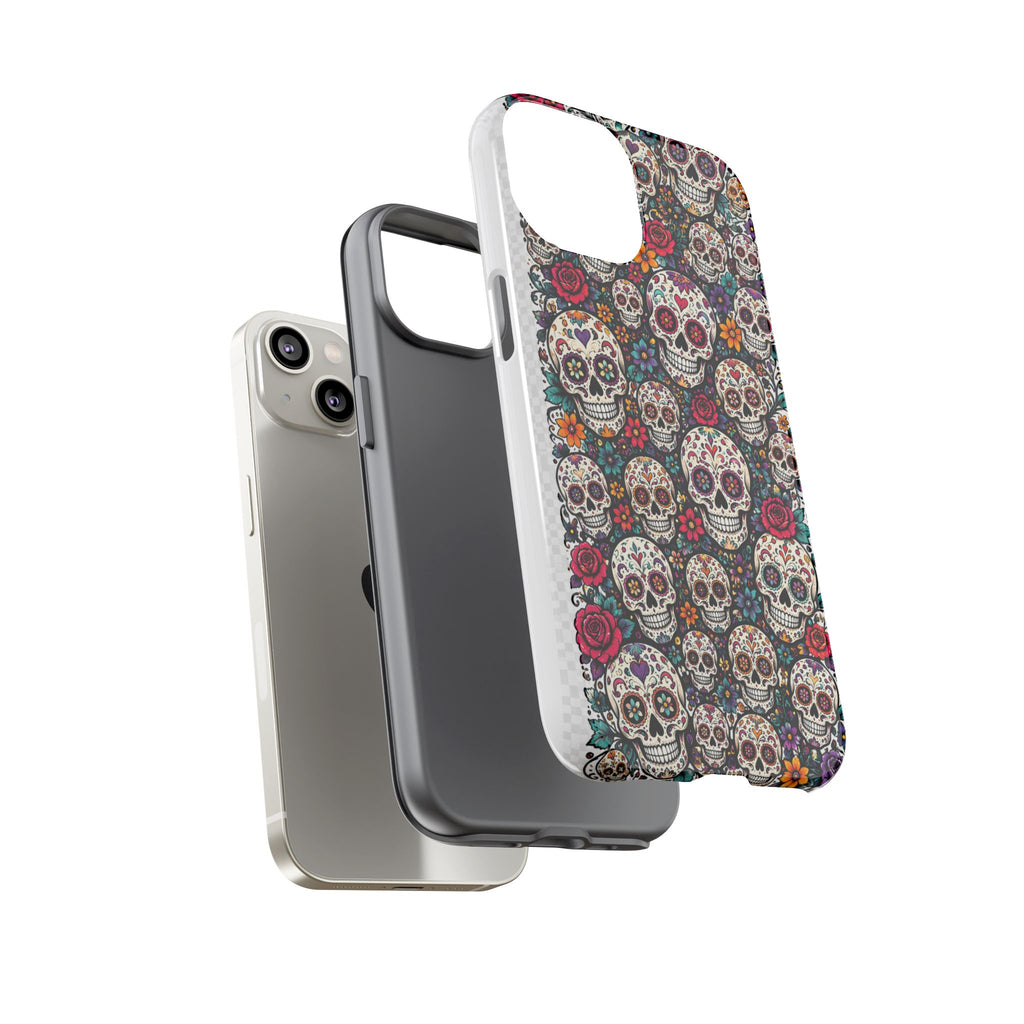 Sugar Skull Tough Phone Case — Floral Day of the Dead Protective Cover