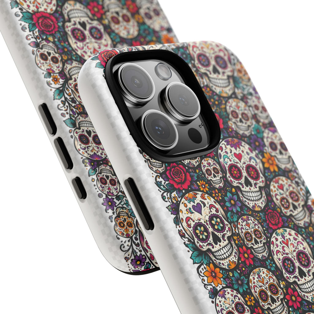 Sugar Skull Tough Phone Case — Floral Day of the Dead Protective Cover