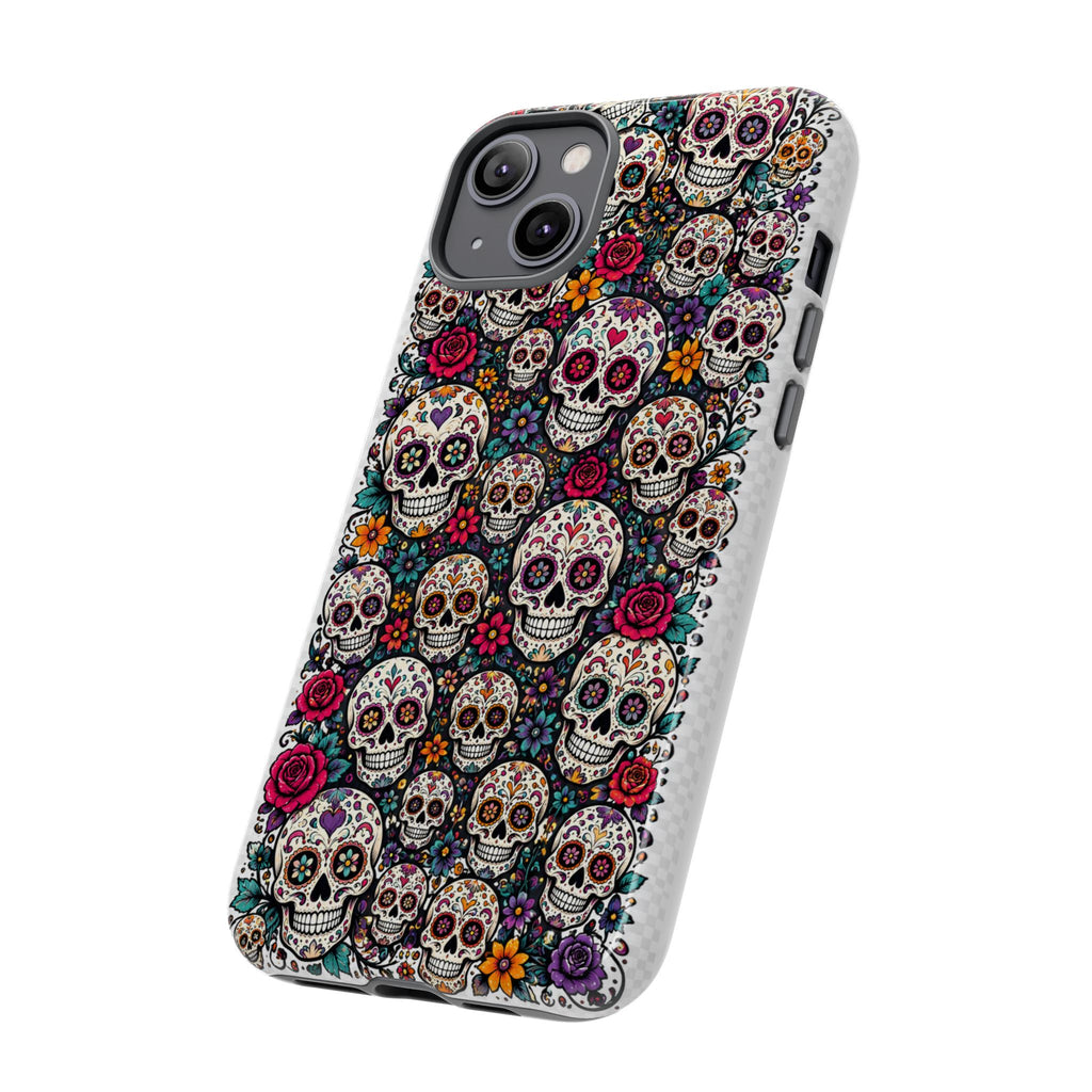 Sugar Skull Tough Phone Case — Floral Day of the Dead Protective Cover