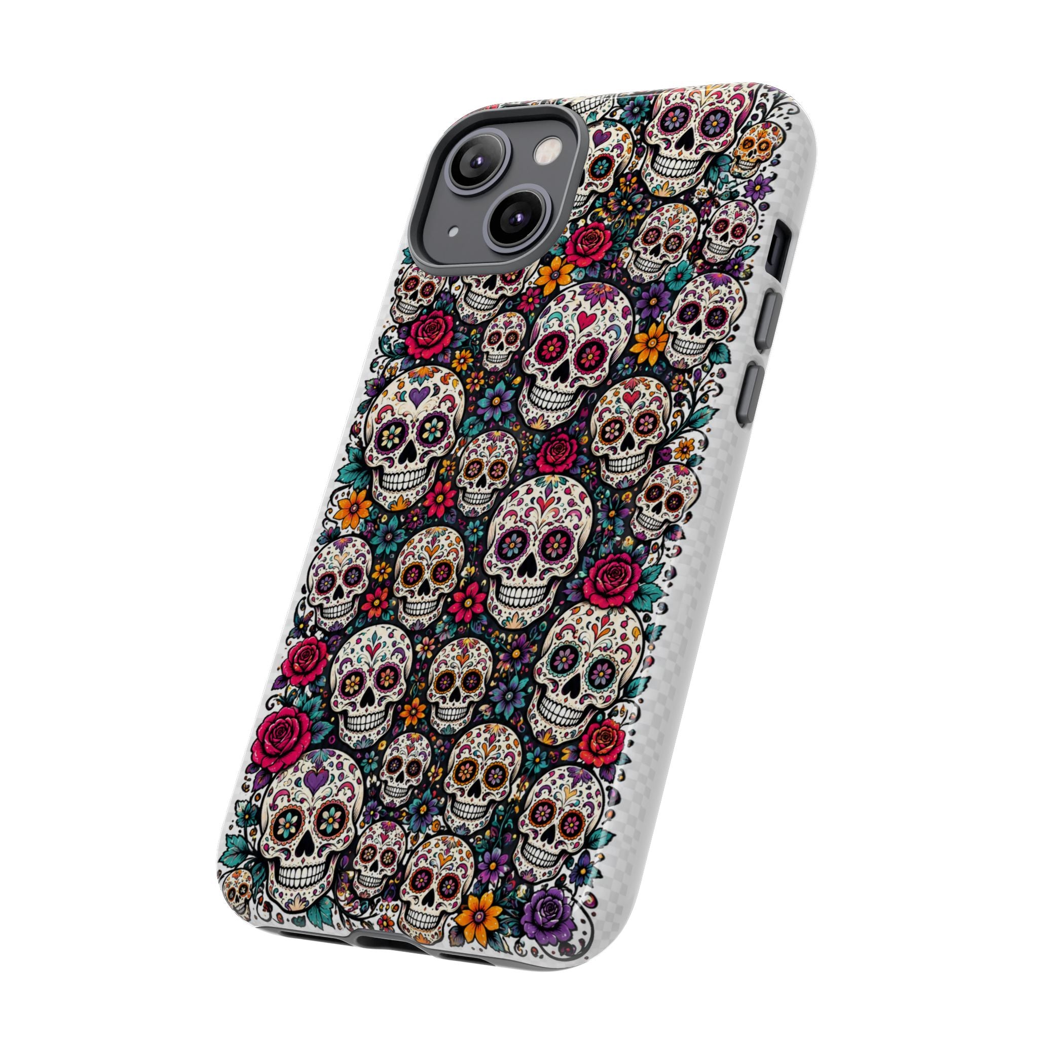 Sugar Skull Tough Phone Case — Floral Day of the Dead Protective Cover