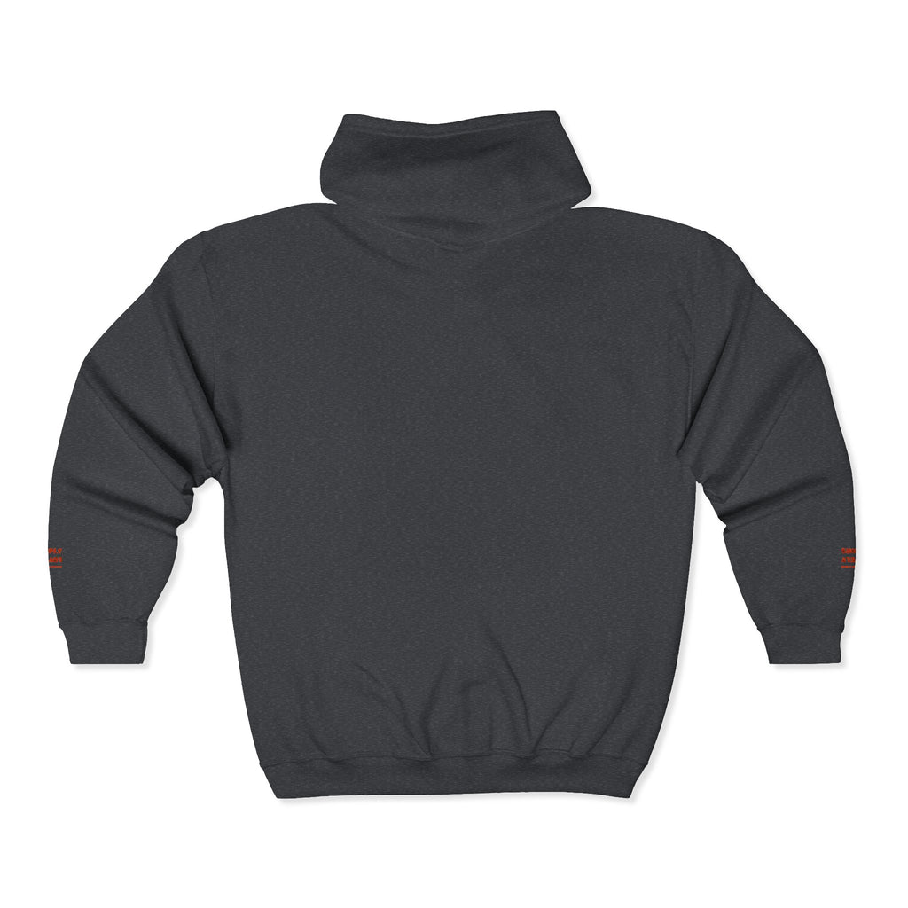 "Simply Lovely"  Zip Hoodie — Small Red Script Chest & Sleeve Design