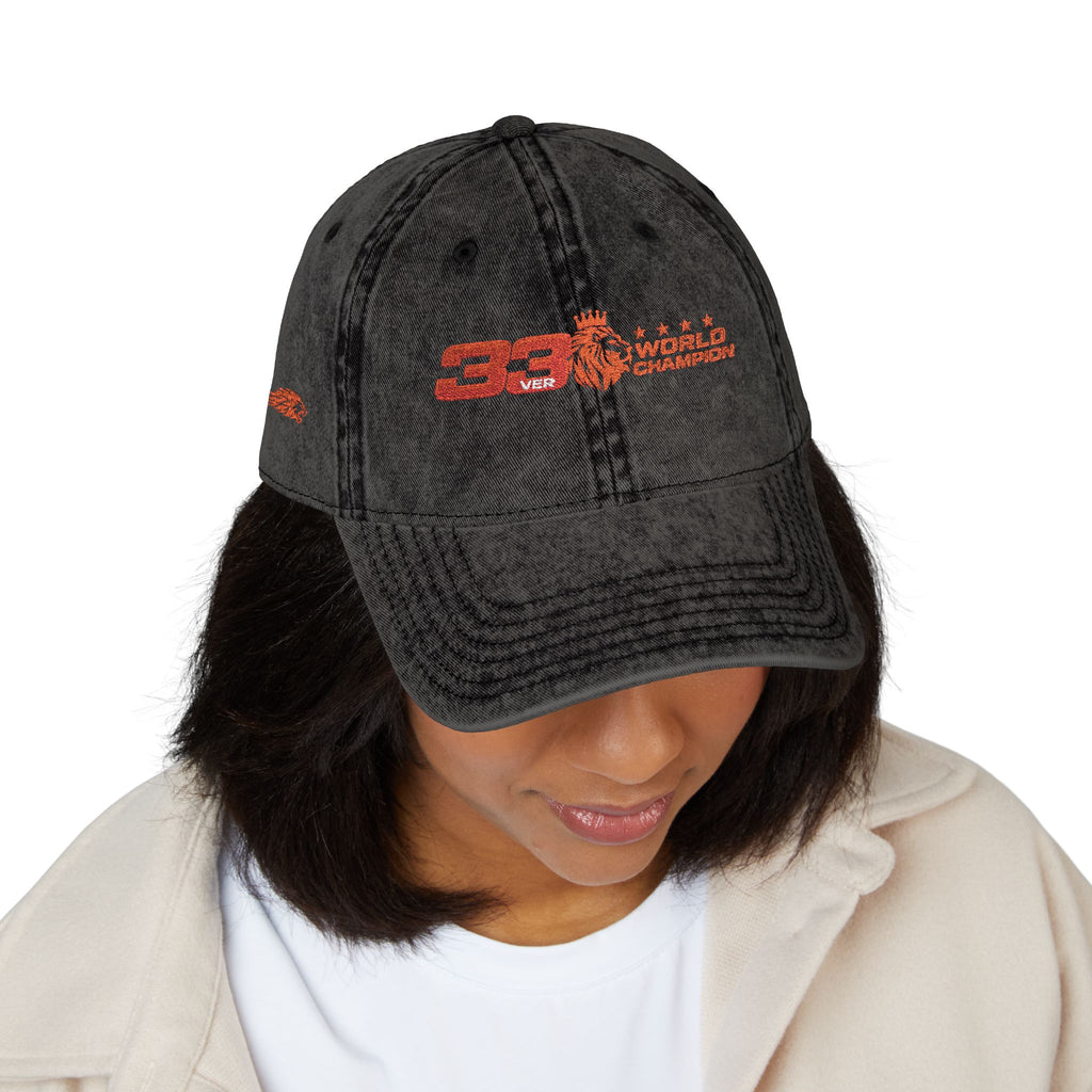 Unleash The Lion #33 Max Verstappen Vintage Embroidered Baseball Cap – Distressed Retro Logo Hat