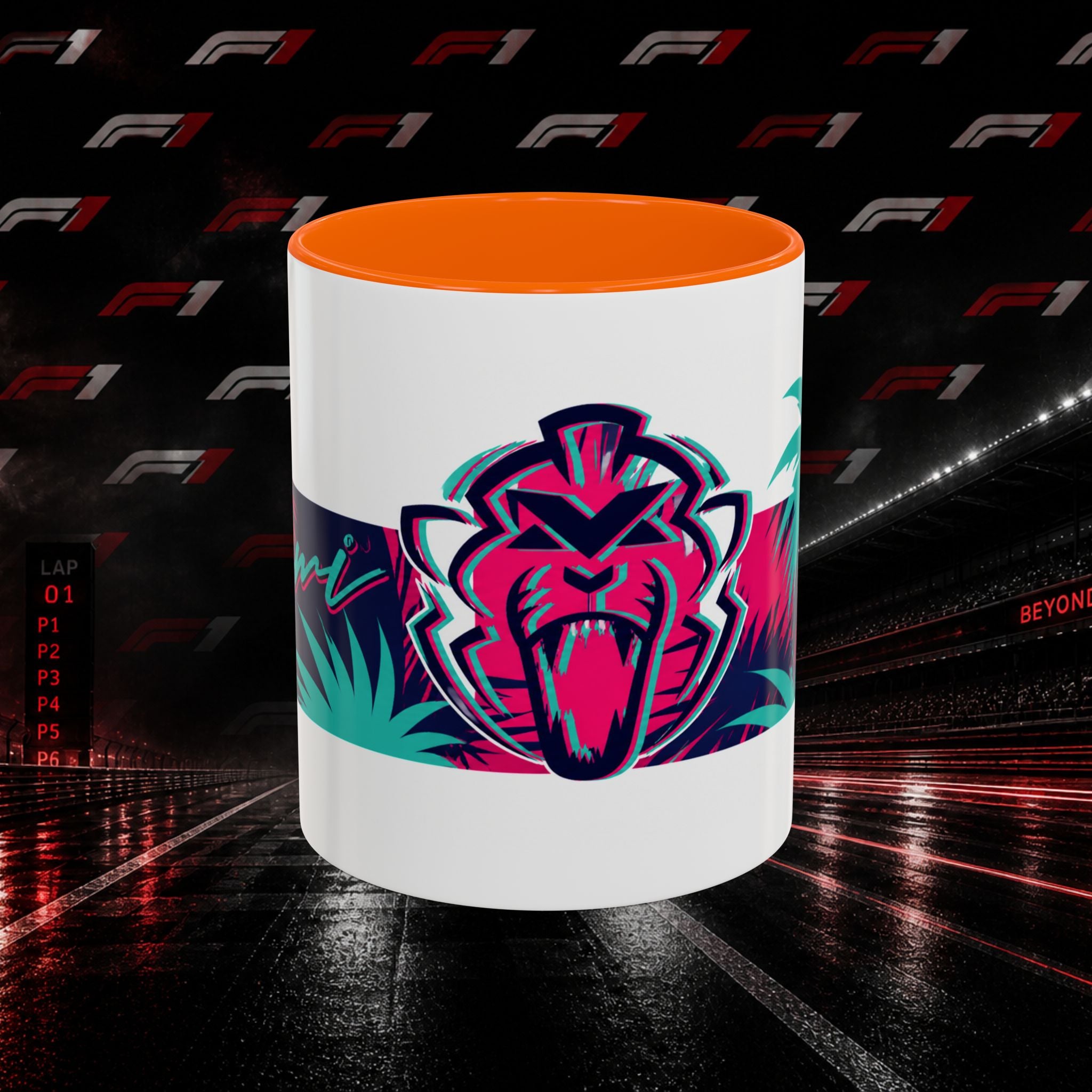Verstappen Tropical Viper Accent Coffee Mug — Neon Palm Beach Design
