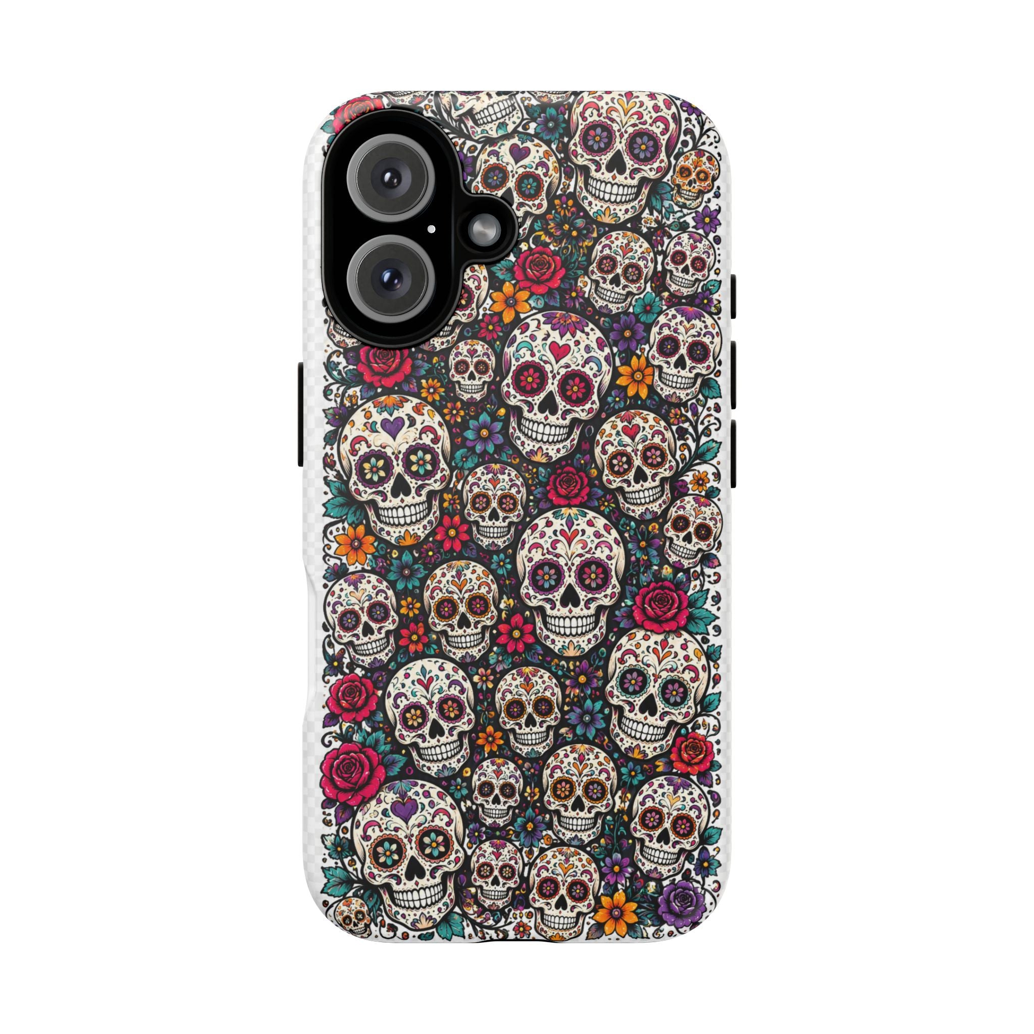 Sugar Skull Tough Phone Case — Floral Day of the Dead Protective Cover