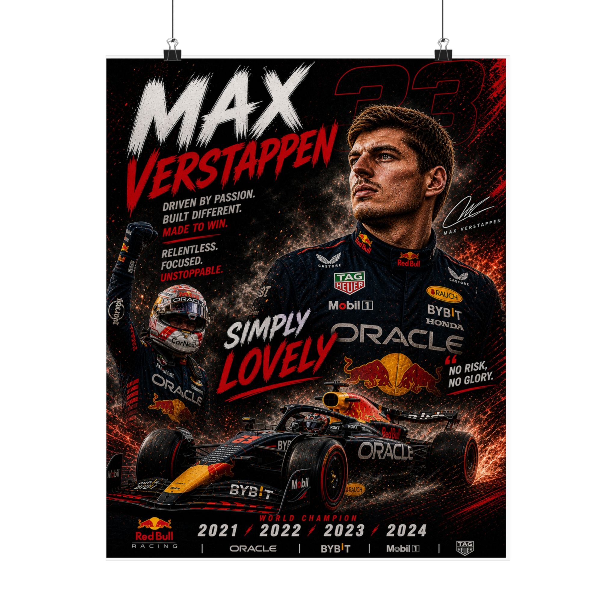 Max Verstappen Matte Poster — Vertical Racing Print