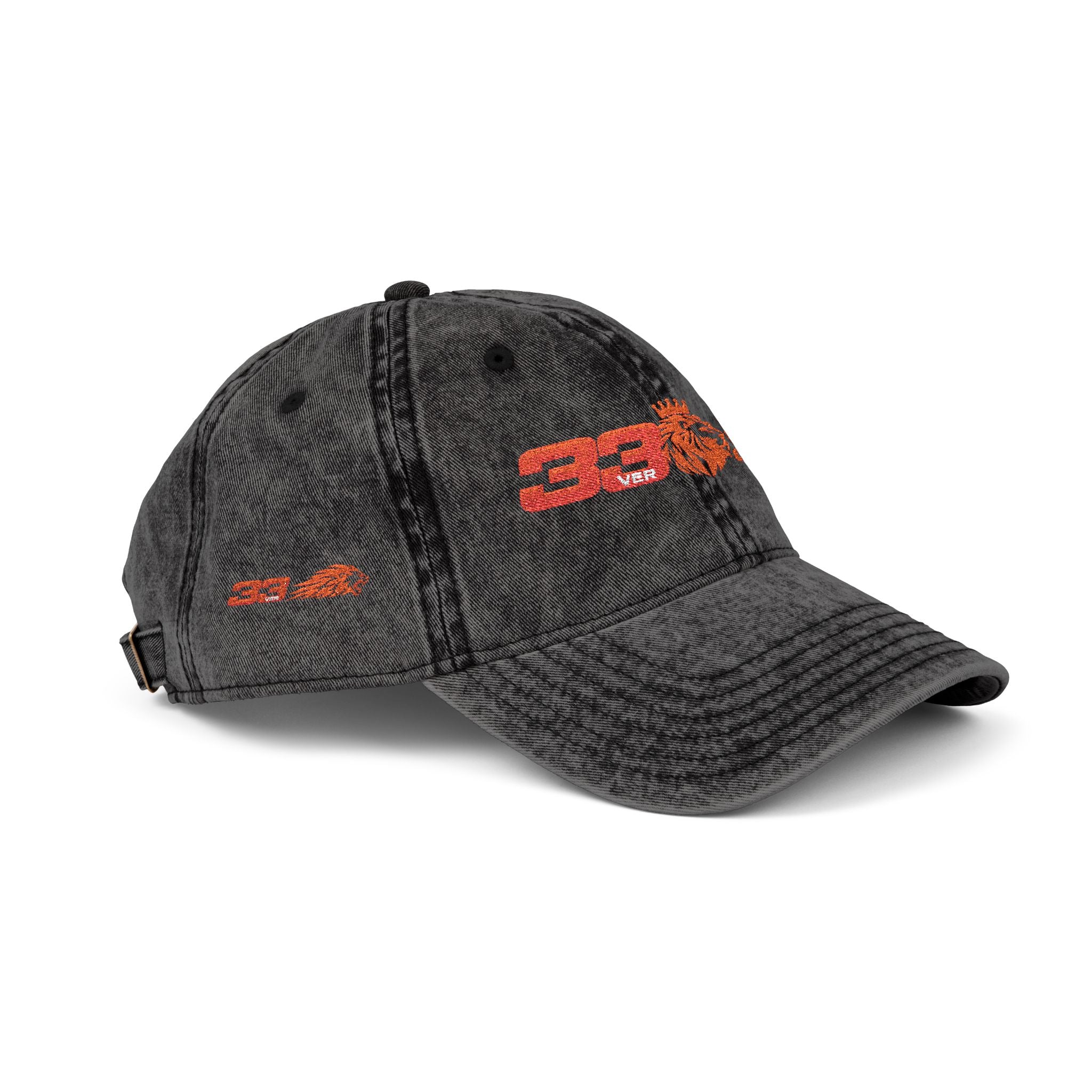 Unleash The Lion #33 Max Verstappen Vintage Embroidered Baseball Cap – Distressed Retro Logo Hat