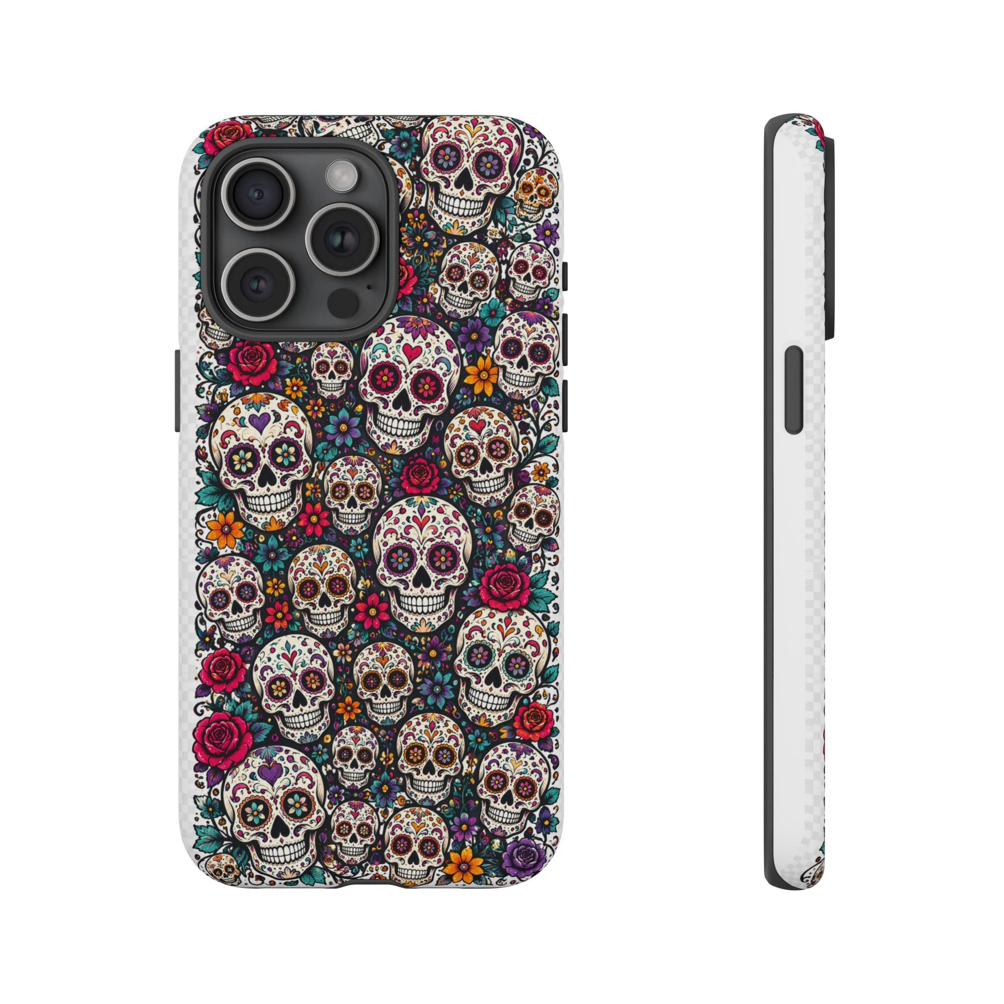 Sugar Skull Tough Phone Case — Floral Day of the Dead Protective Cover