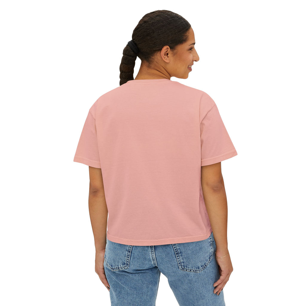CUNTY....MOI?' Pink Retro Graphic Crop T-Shirt