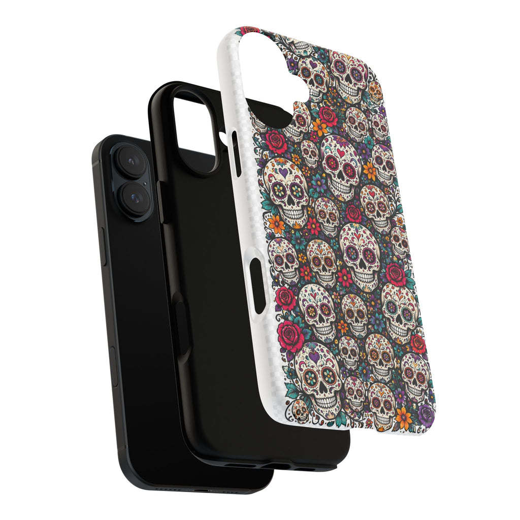 Sugar Skull Tough Phone Case — Floral Day of the Dead Protective Cover
