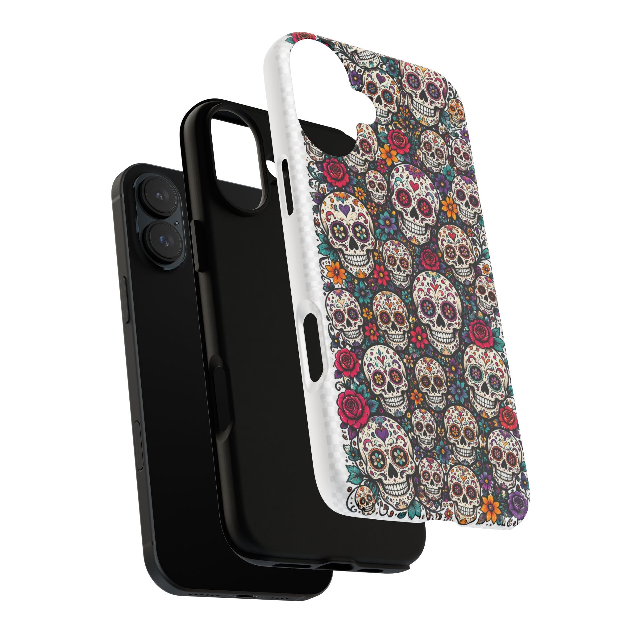 Sugar Skull Tough Phone Case — Floral Day of the Dead Protective Cover