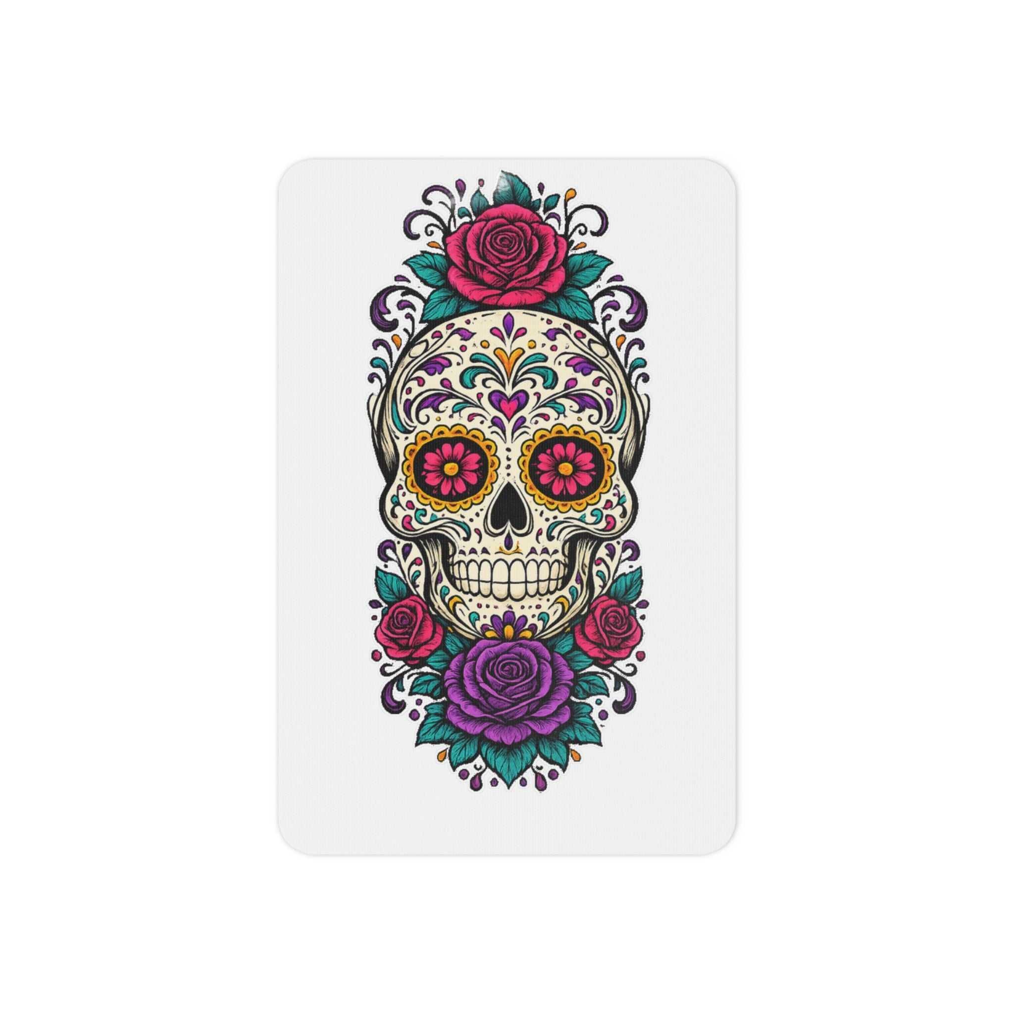 Sugar Skull Temporary Tattoo — Floral Day of the Dead Design