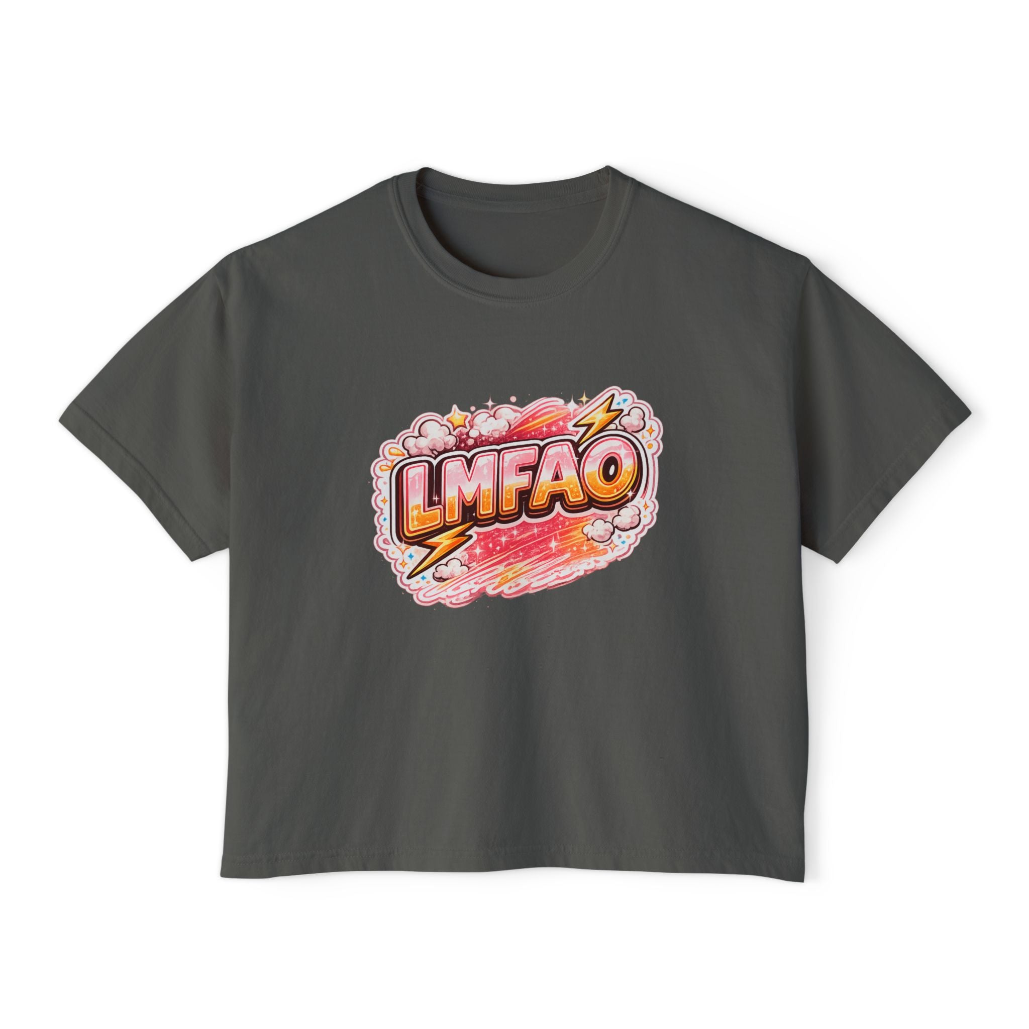 LMFAO Graphic Boxy Tee — Women's Casual Crop T‑Shirt