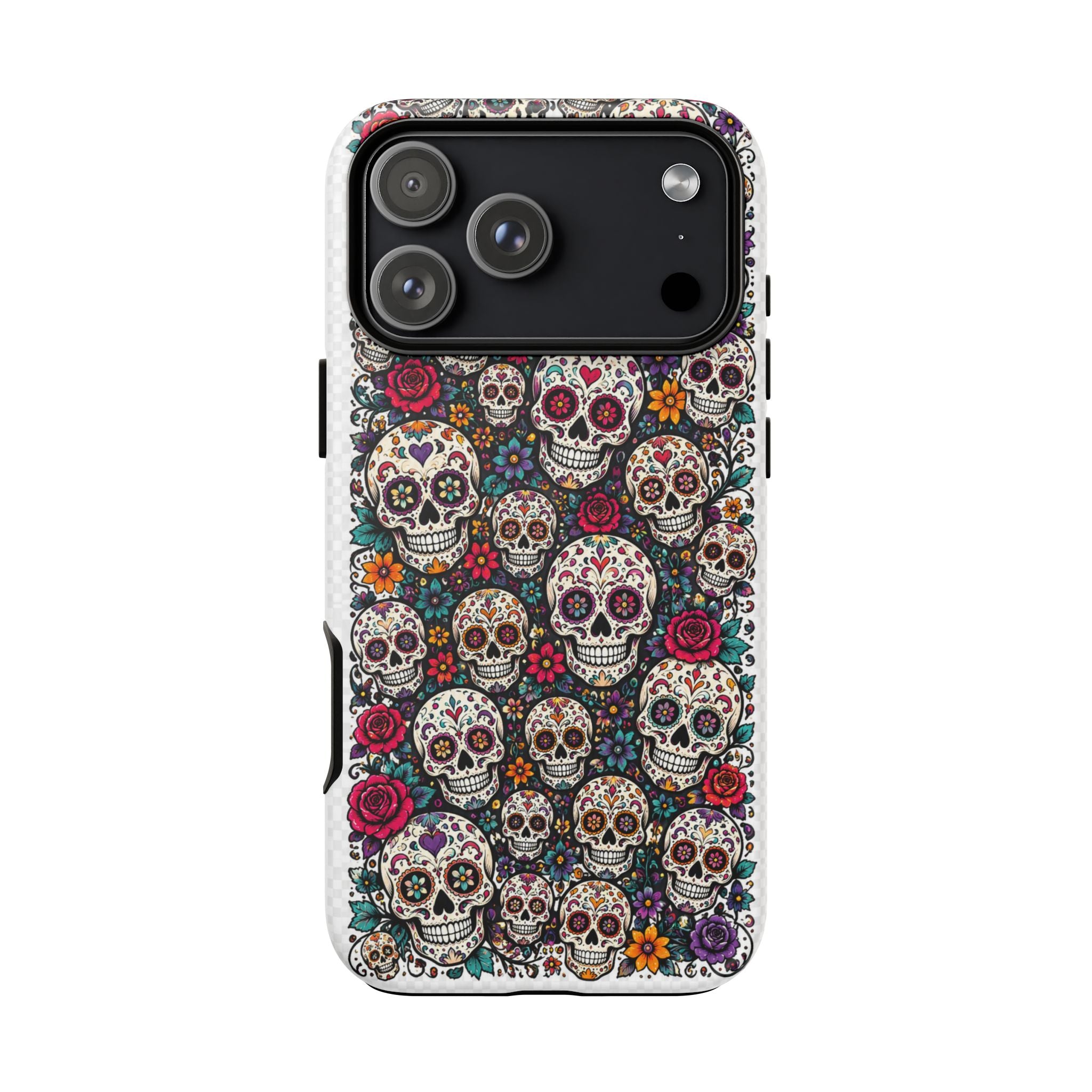 Sugar Skull Tough Phone Case — Floral Day of the Dead Protective Cover