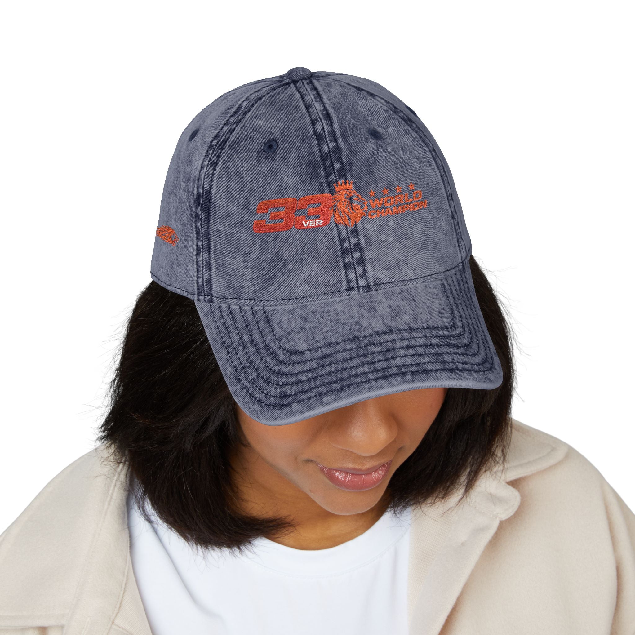 Unleash The Lion #33 Max Verstappen Vintage Embroidered Baseball Cap – Distressed Retro Logo Hat