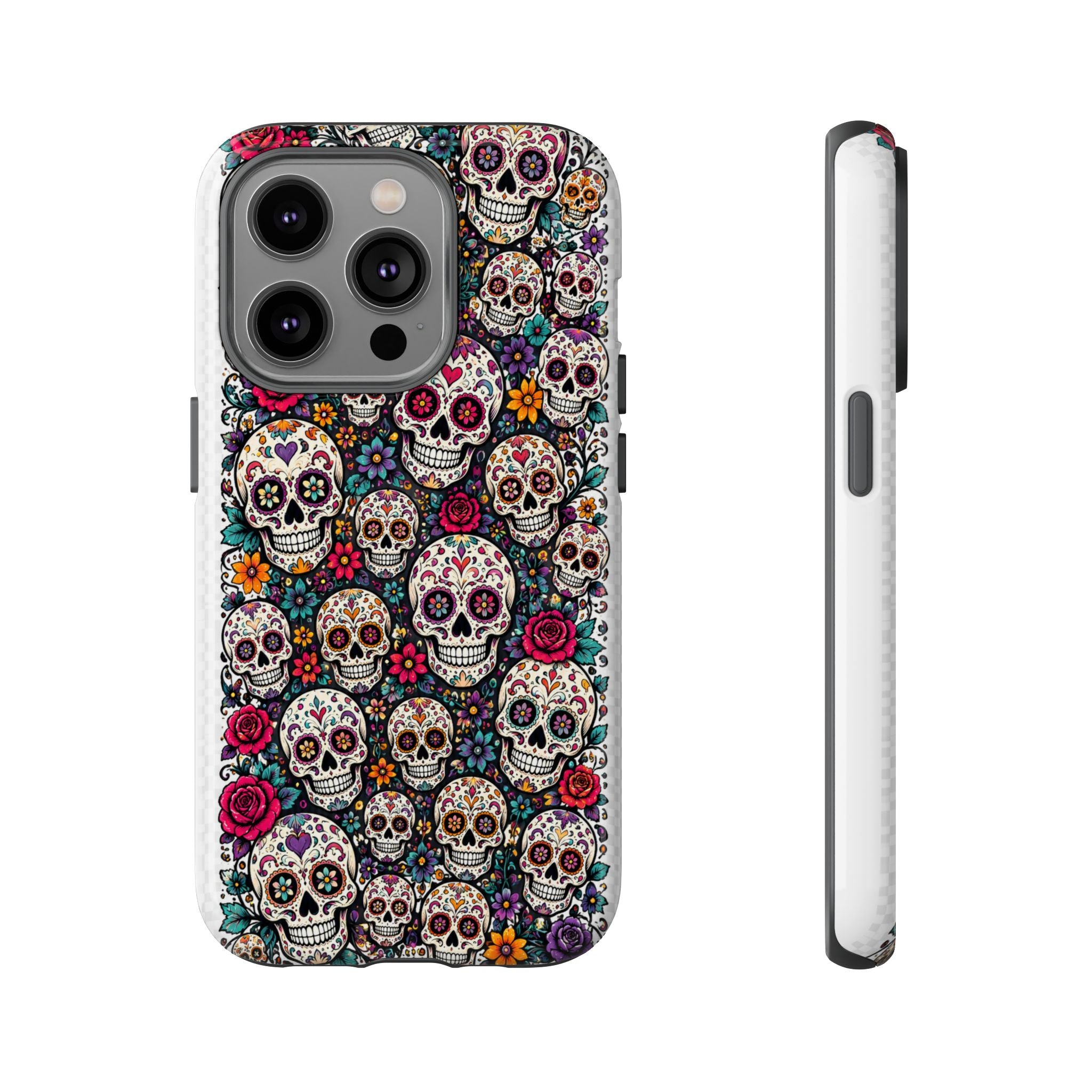 Sugar Skull Tough Phone Case — Floral Day of the Dead Protective Cover