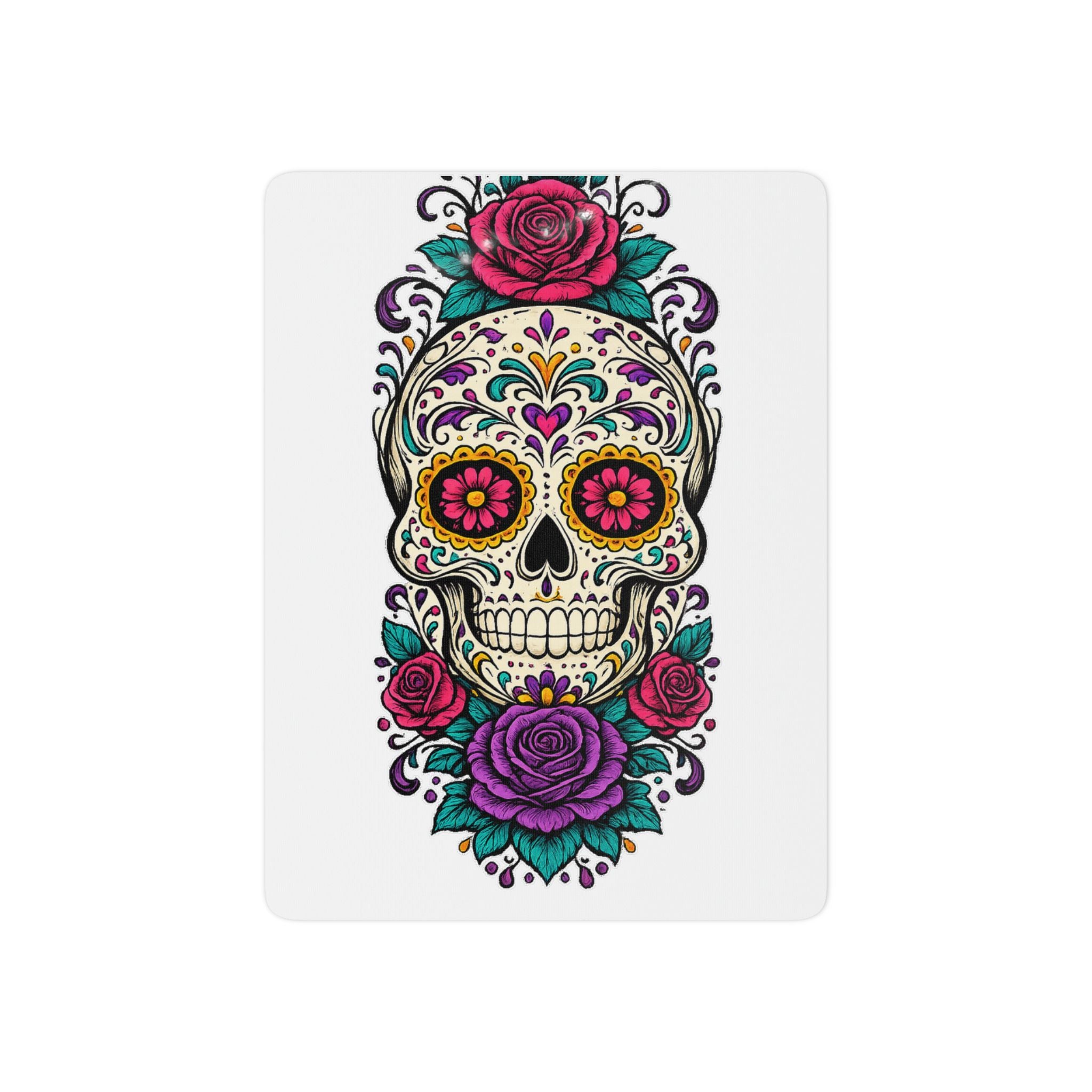 Sugar Skull Temporary Tattoo — Floral Day of the Dead Design