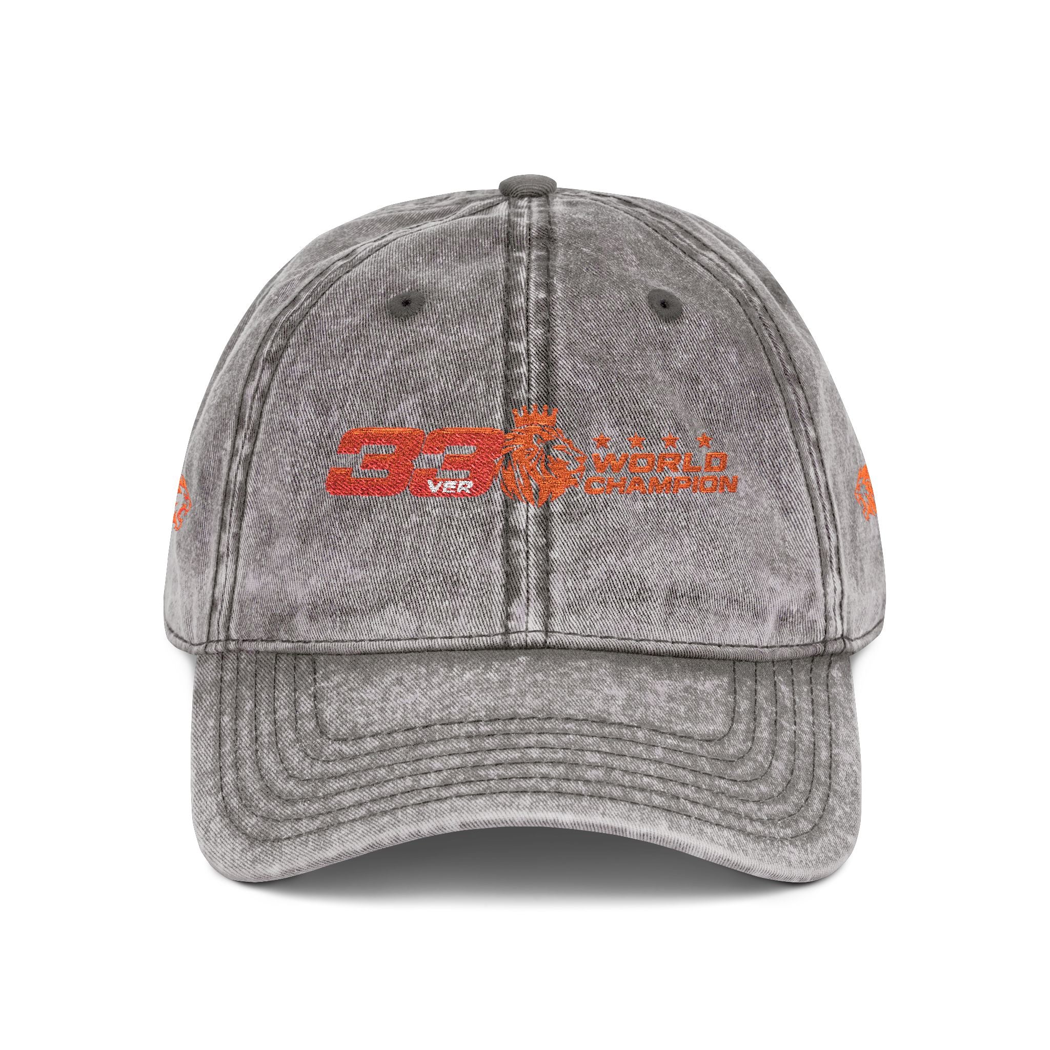 Unleash The Lion #33 Max Verstappen Vintage Embroidered Baseball Cap – Distressed Retro Logo Hat