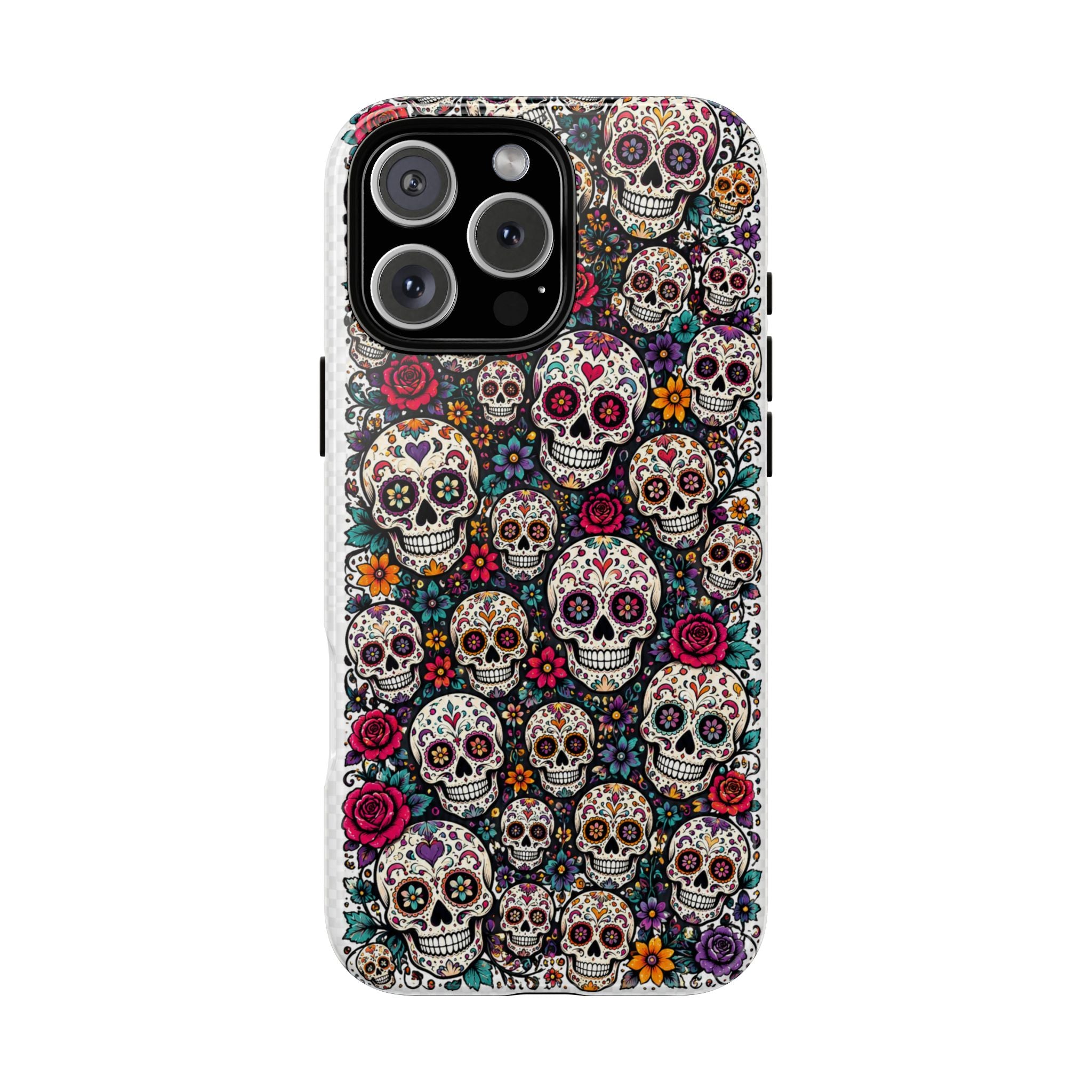 Sugar Skull Tough Phone Case — Floral Day of the Dead Protective Cover