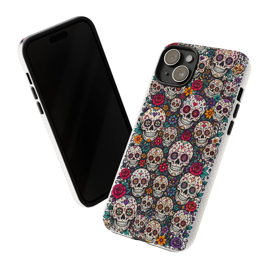Sugar Skull Tough Phone Case — Floral Day of the Dead Protective Cover