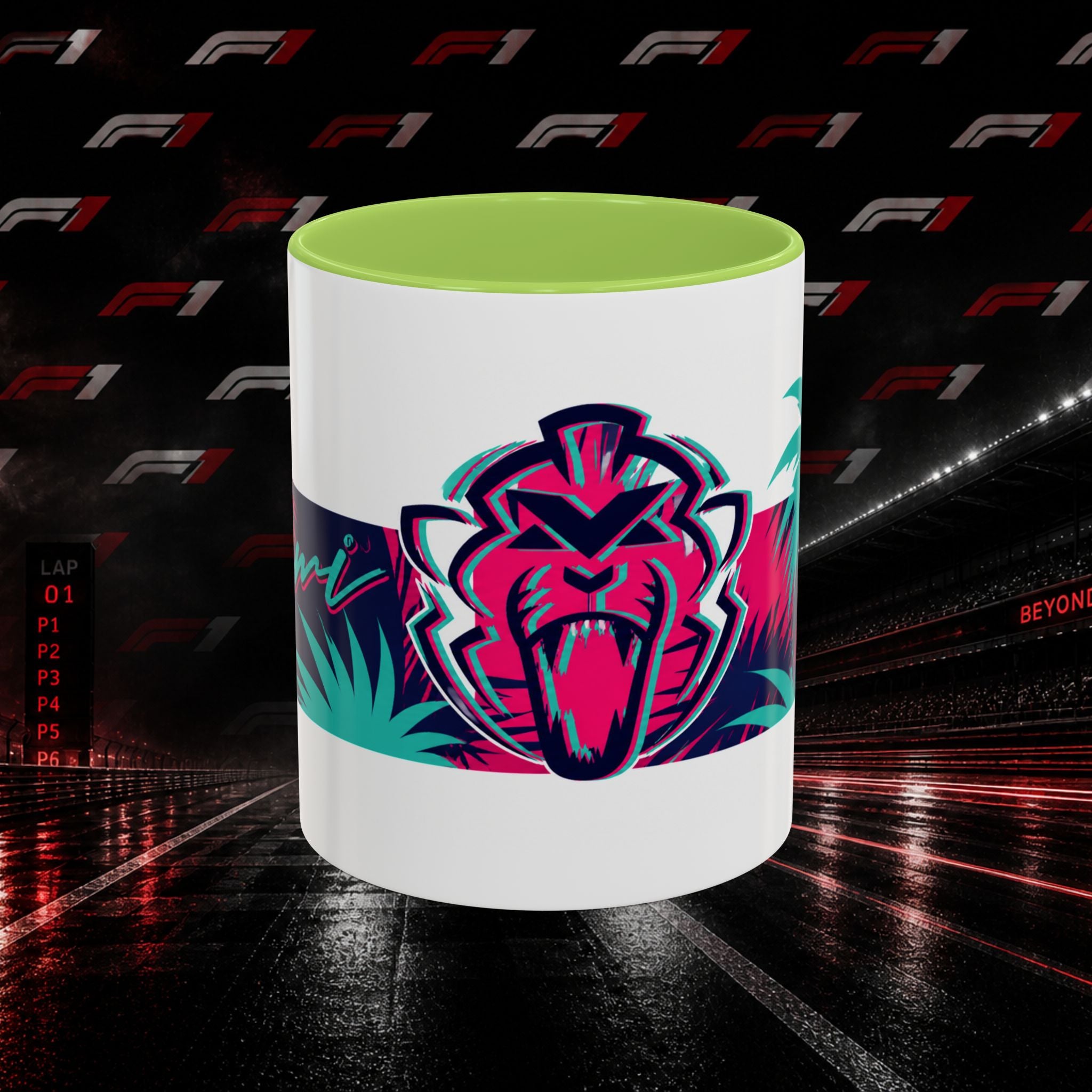 Verstappen Tropical Viper Accent Coffee Mug — Neon Palm Beach Design