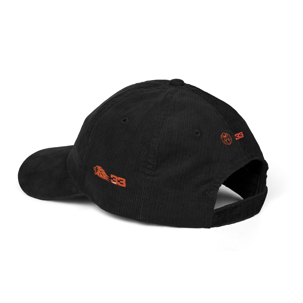 'Unleash the Lion #33' Embroidered Patch Corduroy Vintage Cap