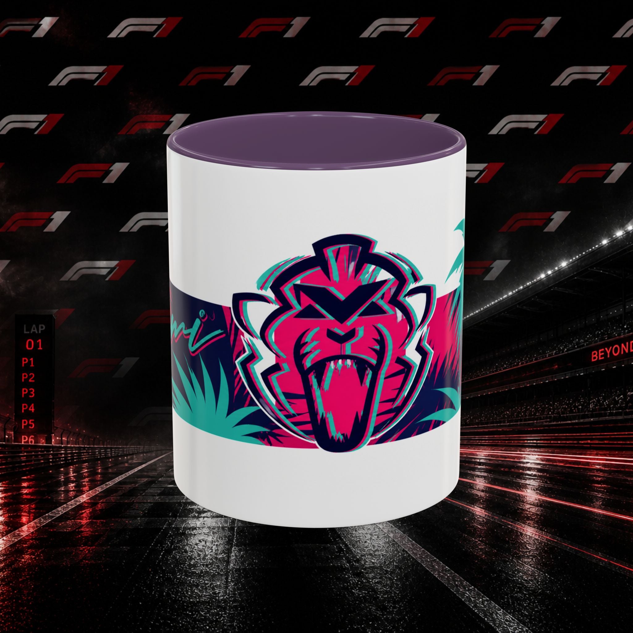 Verstappen Tropical Viper Accent Coffee Mug — Neon Palm Beach Design