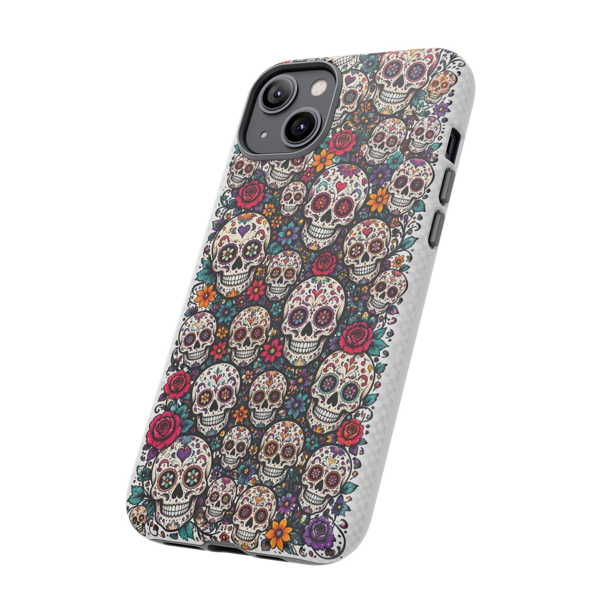 Sugar Skull Tough Phone Case — Floral Day of the Dead Protective Cover