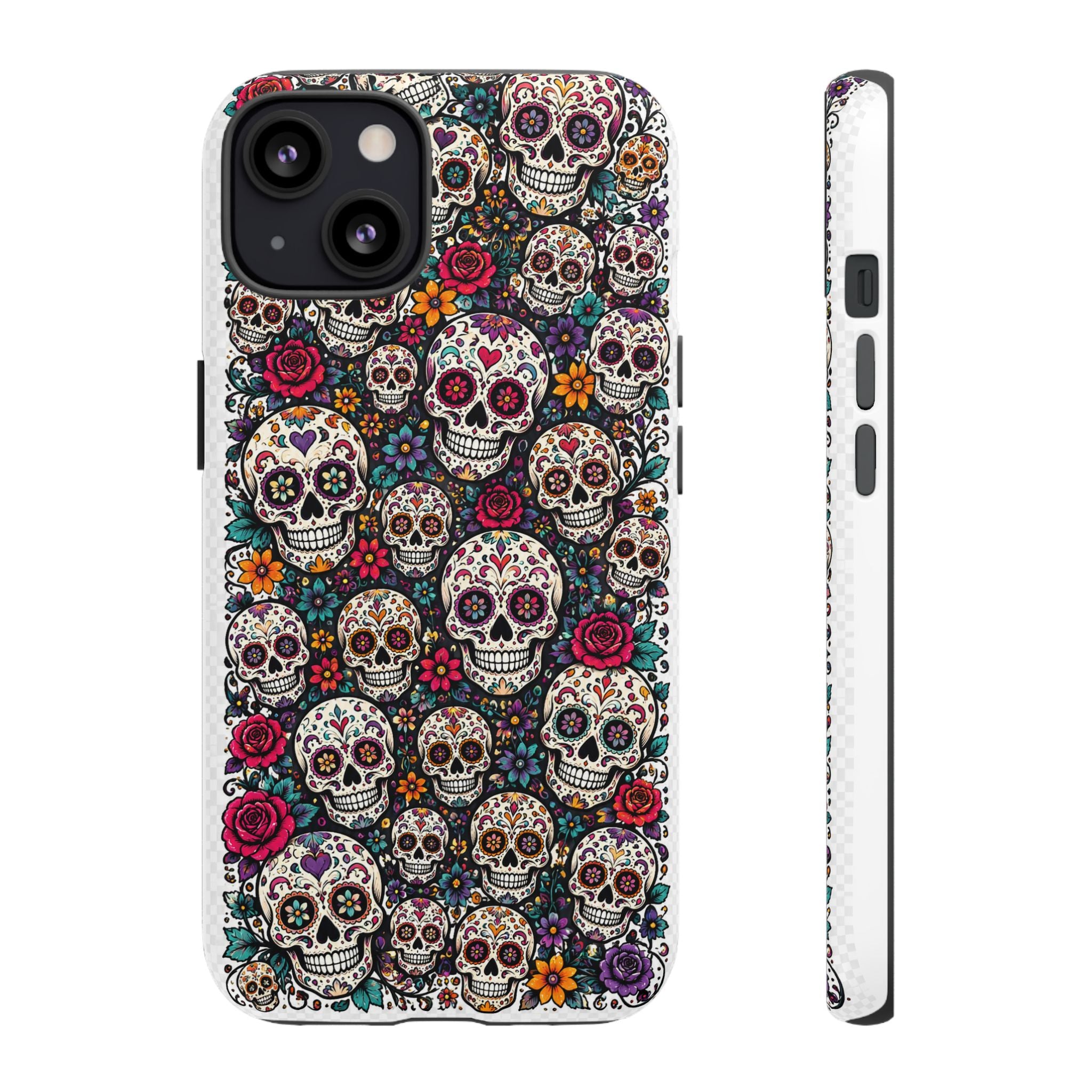 Sugar Skull Tough Phone Case — Floral Day of the Dead Protective Cover