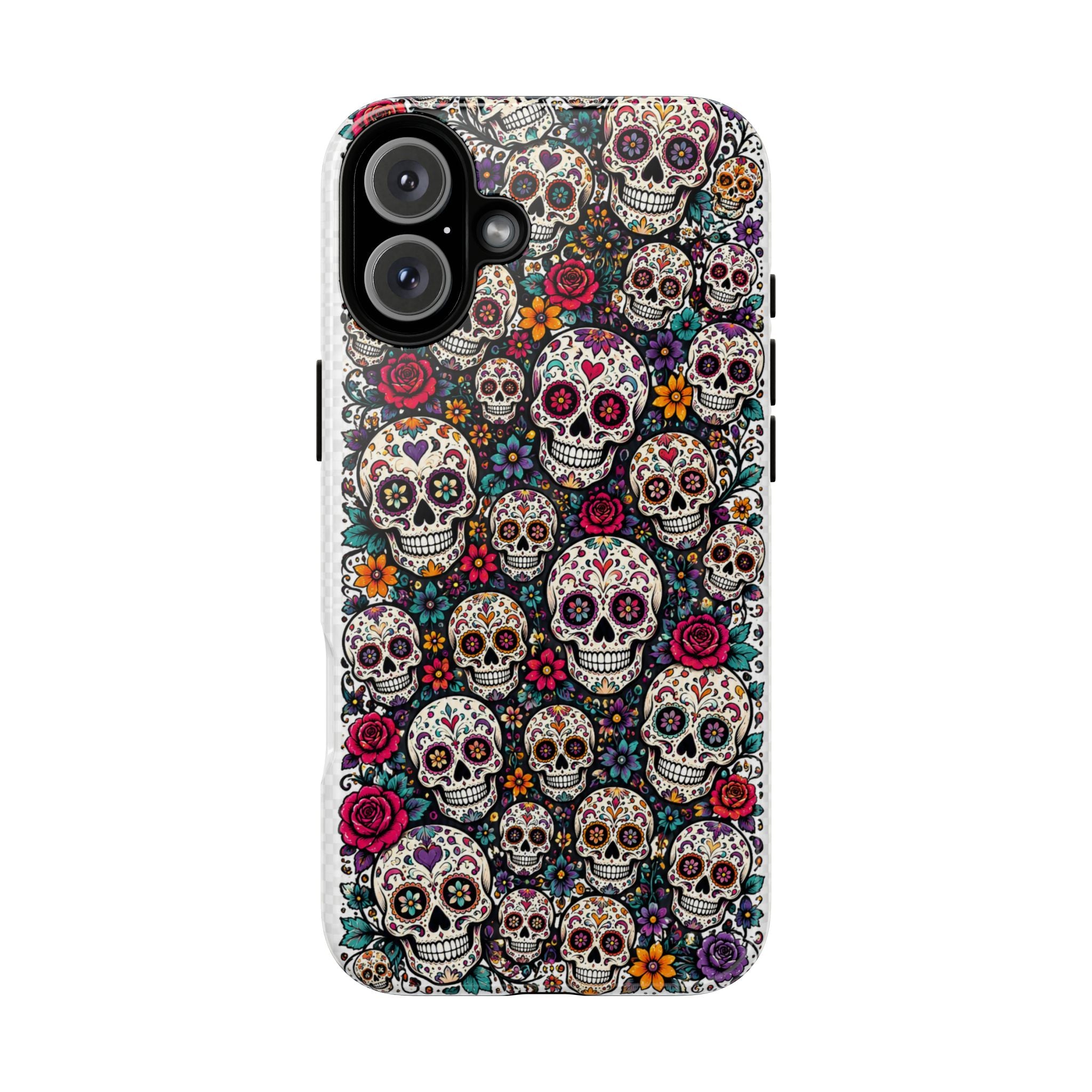 Sugar Skull Tough Phone Case — Floral Day of the Dead Protective Cover