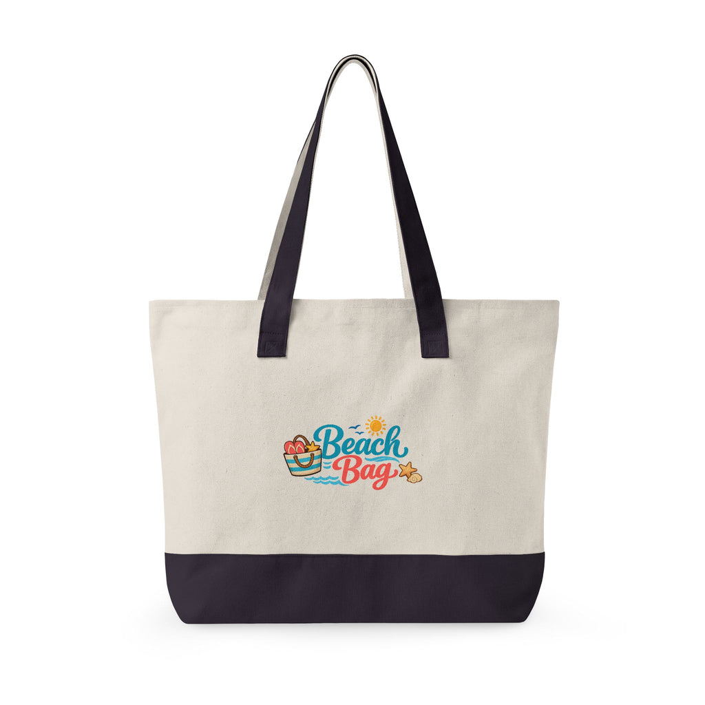 Floral Sugar Skull & 'Beach Bag' Zippered Tote