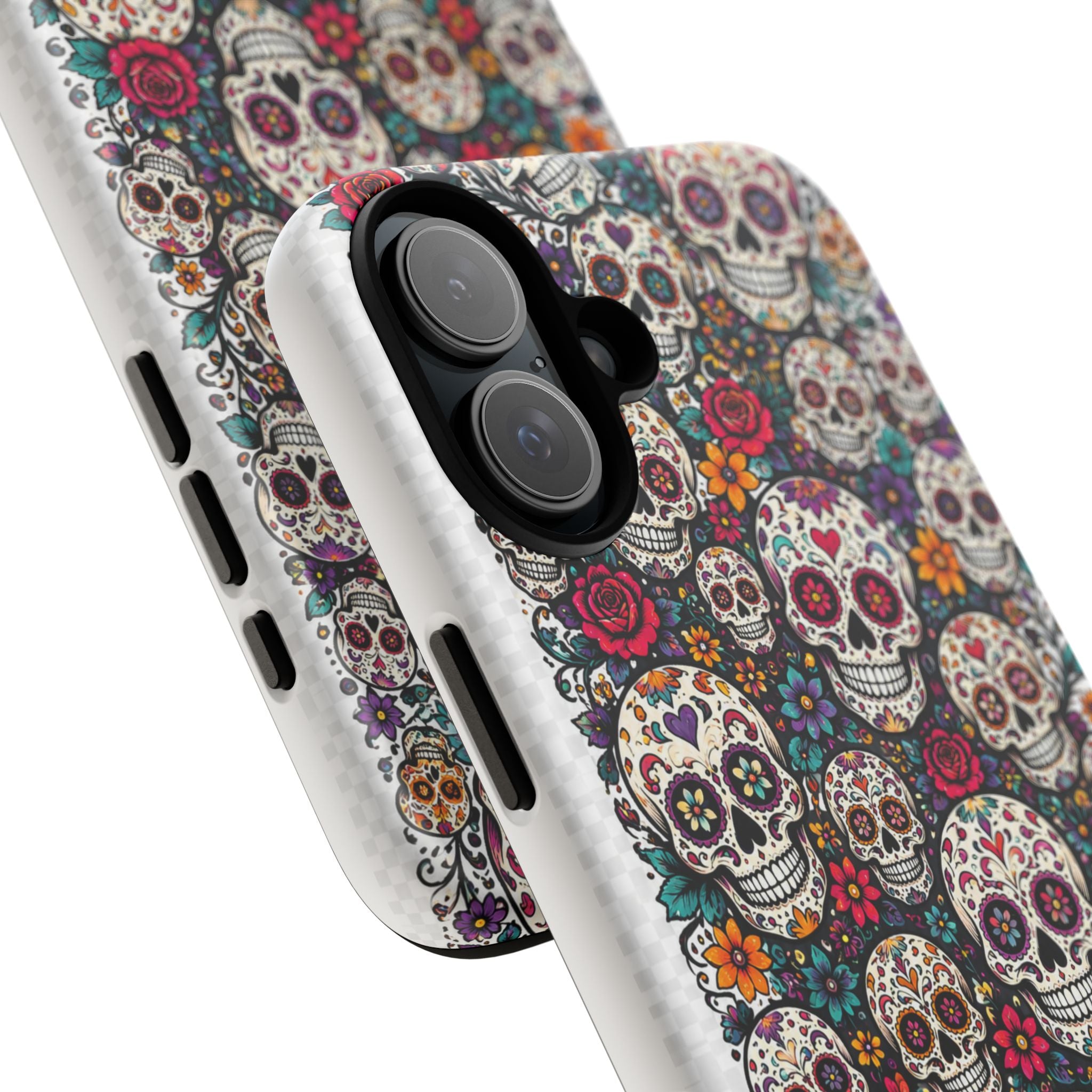 Sugar Skull Tough Phone Case — Floral Day of the Dead Protective Cover