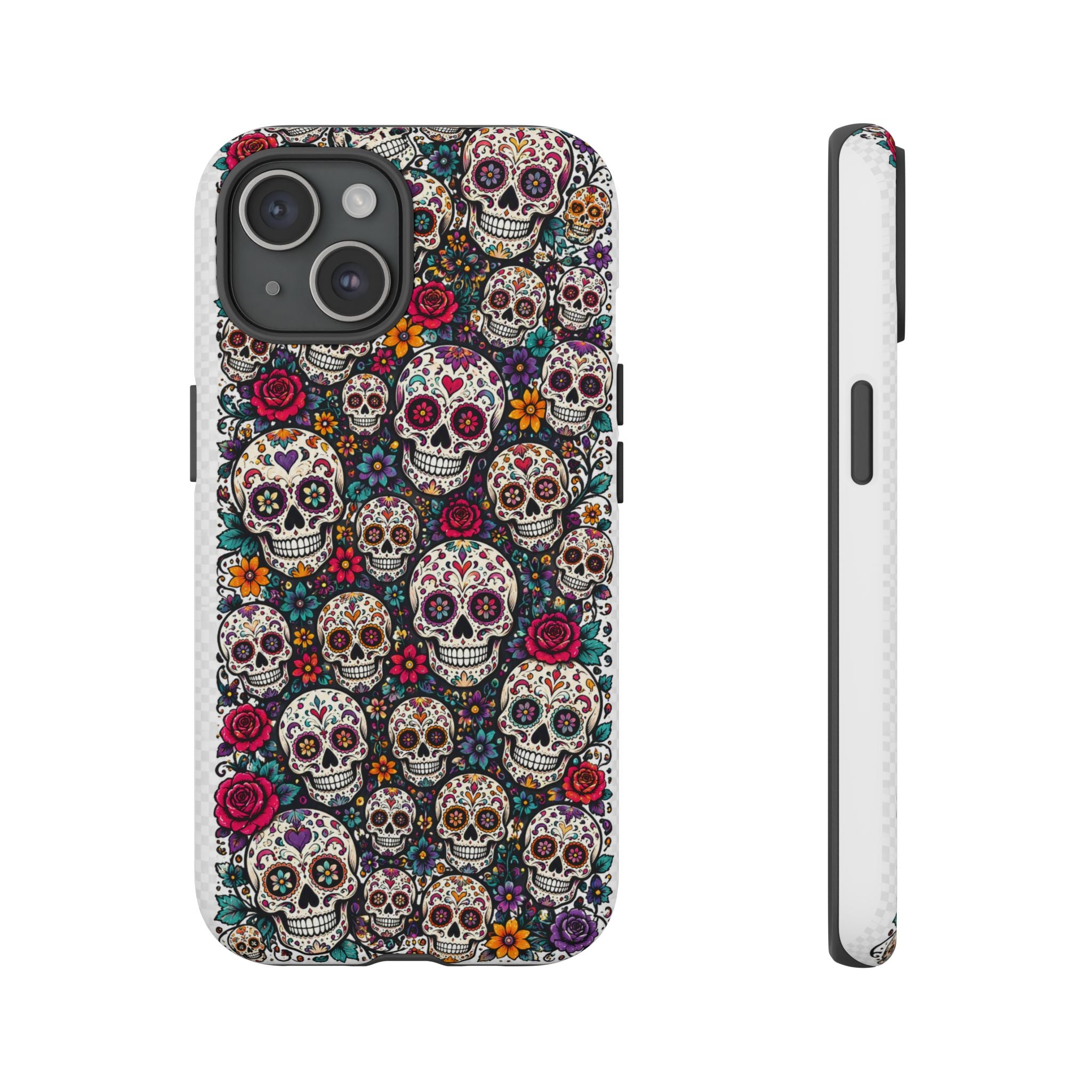 Sugar Skull Tough Phone Case — Floral Day of the Dead Protective Cover