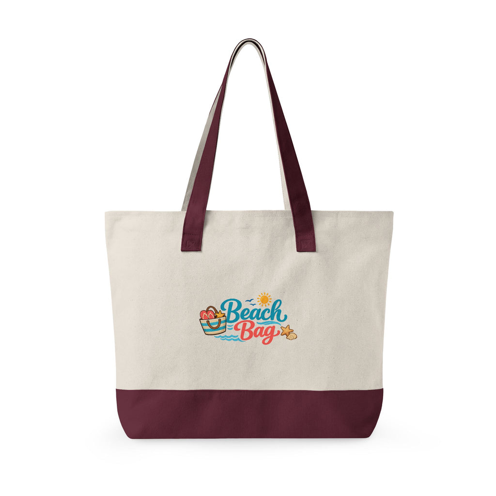 Floral Sugar Skull & 'Beach Bag' Zippered Tote