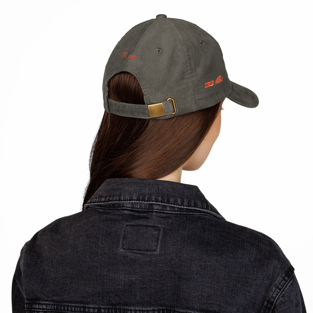 'Unleash the Lion #33' Embroidered Patch Corduroy Vintage Cap