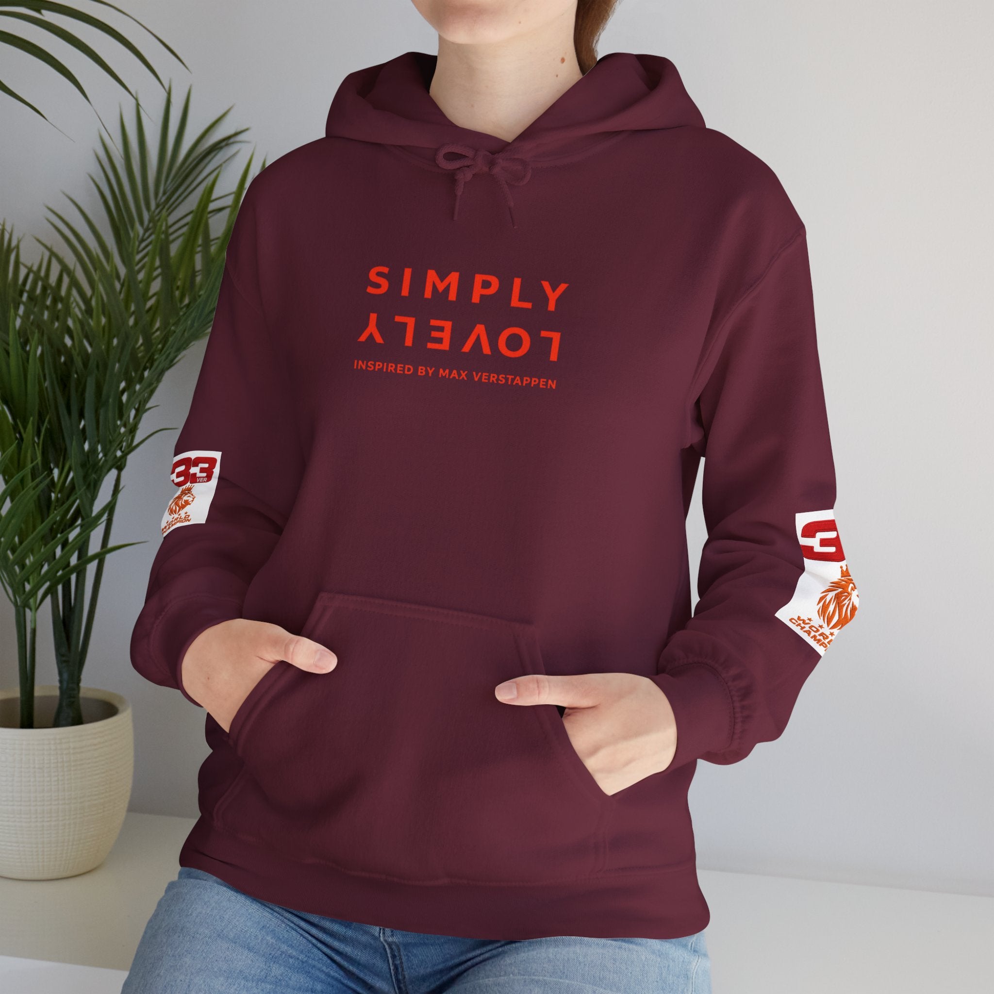 Hoodie - "SIMPLY LOVELY" Graphic Hoodie with Red Tiger Logo
