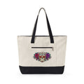 Floral Sugar Skull & 'Beach Bag' Zippered Tote